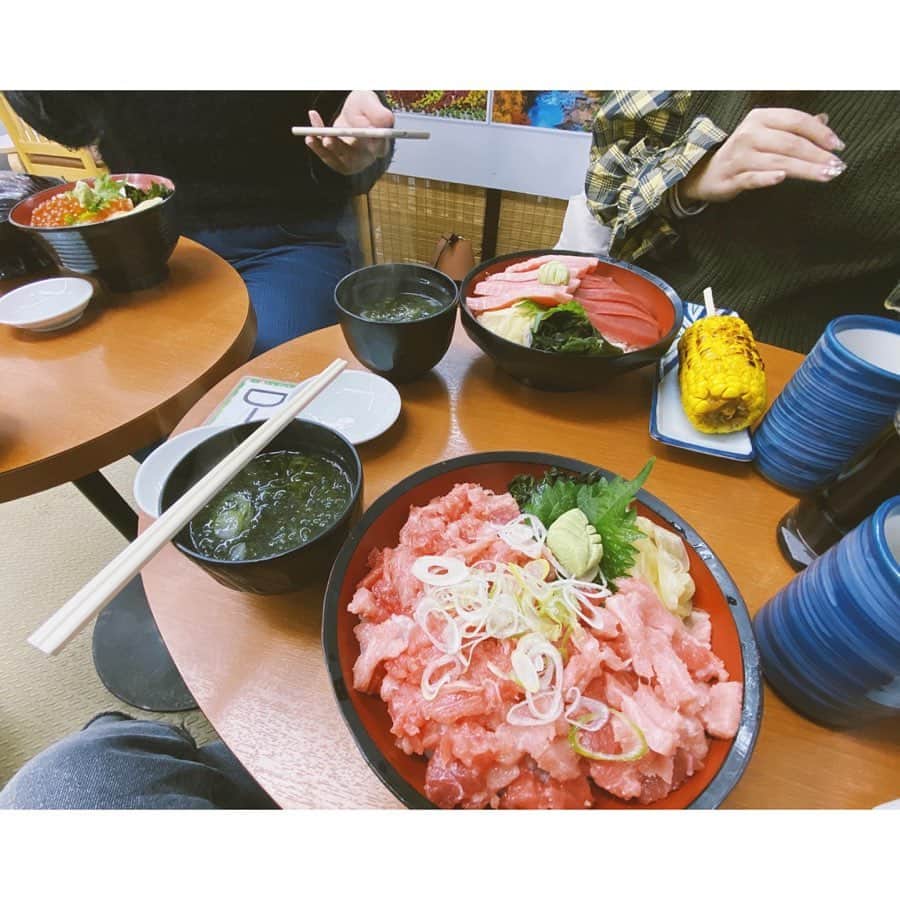 田中 レイナさんのインスタグラム写真 - (田中 レイナInstagram)「北海道旅行の時に食べたもの どれも最高に美味しかった 🤤💞 あーー楽しかったなぁーー ⑅◡̈* . @nanamism.__ & @yk.chan_ 年越しもこの子達だよ . #北海道旅行 #3泊4日 #スキー #食べる旅 #おばさん #海鮮丼 #カツカレー #ジンギスカン #ラーメン #メロンアイス」12月26日 21時50分 - reinasu__429
