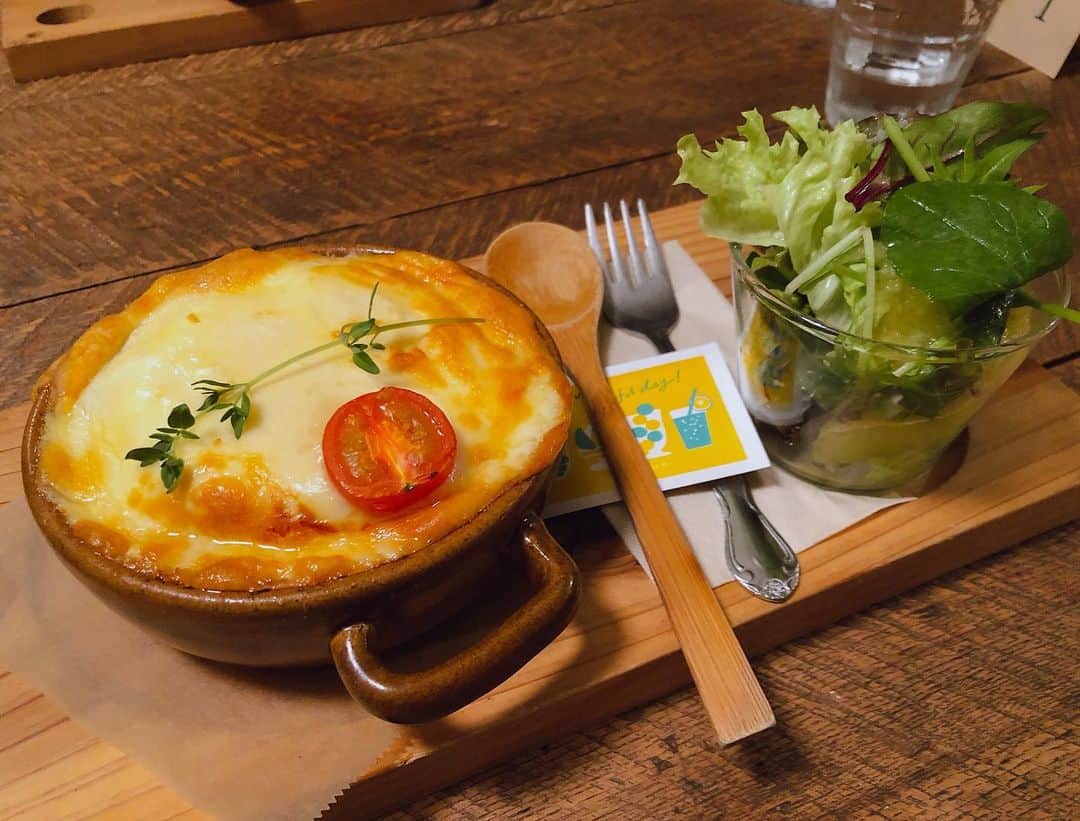 若林優美果のインスタグラム：「#カフェ #東京カフェ #東京グルメ #団地 #cafe #グラタン #調布 #美味しかった　#グラタン」