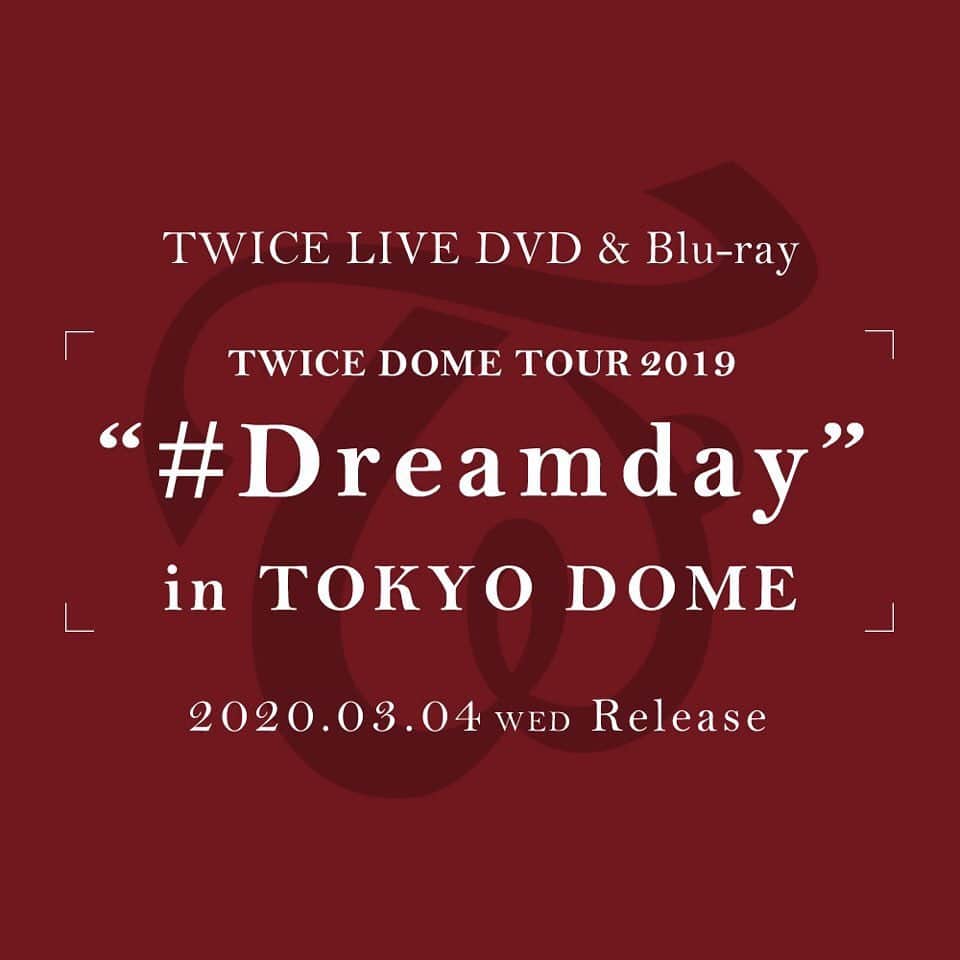 TWICE JAPANさんのインスタグラム写真 - (TWICE JAPANInstagram)「TWICEとONCEの夢が叶った感動と圧巻のステージがついにLIVE DVD & Blu-ray 『TWICE DOME TOUR 2019‬ ‪“#Dreamday” in TOKYO DOME』として2020.03.04(水)リリース決定！  http://www.twicejapan.com/news/detail/550‬‪ #TWICE」12月27日 0時00分 - jypetwice_japan