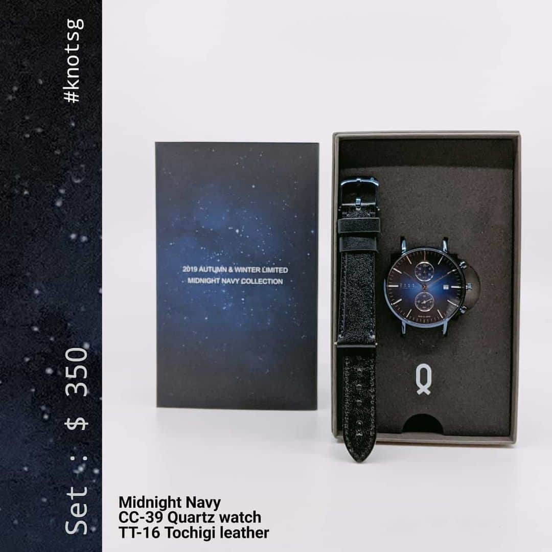 Maker's Watch Knot SGさんのインスタグラム写真 - (Maker's Watch Knot SGInstagram)「#knotsg Midnight Navy limited edition is a whiff of galaxy if you didn't land on the moon.  This quartz set is available in different three watch styles (midnight Navy colour) : CS-36 set ($270), CC-39 set ($350) and SQ-32 set ($285) all paired with TT-16 @tochigi_leather_official (midnight Navy colour). This limited edition #watchrobe is only selling at Suntec City shop.  #GalacticLife #makerswatchknot #limitedset #midnightnavy #dailywatch #watchshot #mixandmatch  #tochigileather #styletip #ig_singapore #sglife #madeinjapan #japanesewatch」12月27日 12時21分 - knot_singapore