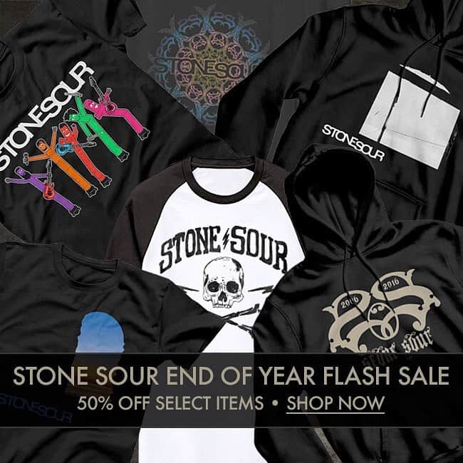 Stone Sourさんのインスタグラム写真 - (Stone SourInstagram)「End of the year sale starts now. Select items in our merch store are 50% off for a limited time. Pick up your favorite Stone Sour items now at store.stonesour.com | Link in story」12月27日 8時12分 - stonesour