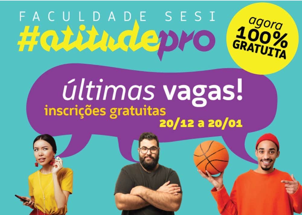 ウィリアム・アルジョナのインスタグラム：「Agora a Faculdade SESI-SP de Educação tem inscrição e mensalidade gratuitas. Escolha um dos nossos quatro cursos de licenciatura e venha aprender com quem tem 70 anos de experiência na área educacional.  É a sua chance de estudar, sem pagar nada, com quem tem milhares de alunos em uma das maiores redes privadas de educação básica do Brasil. São quatro cursos gratuitos: Ciências da Natureza, Ciências Humanas, Linguagens e Matemática.  Se você concluiu o ensino médio, fez o ENEM entre 2017 e 2019 e teve nota de corte acima de 400 pontos, ainda pode usar sua prova para garantir uma vaga.  As inscrições vão de 20 de dezembro de 2019 a 20 de janeiro de 2020 e o processo seletivo também inclui uma entrevista presencial.  O resultado das etapas sai em três dias úteis e será informado pela secretaria acadêmica, por e-mail ou contato telefônico, em até três dias úteis após a entrevista. http://www.faculdadesesi.edu.br/inscricoes/」