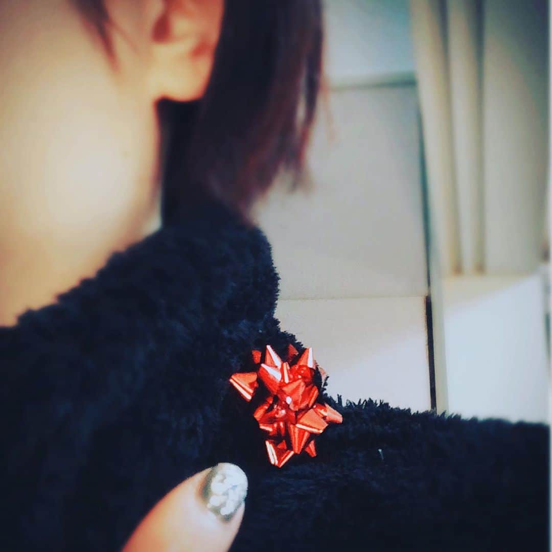 ナノさんのインスタグラム写真 - (ナノInstagram)「Found a stray Christmas ribbon sticking on my collar. Made my day.」12月27日 11時22分 - nanonano_me