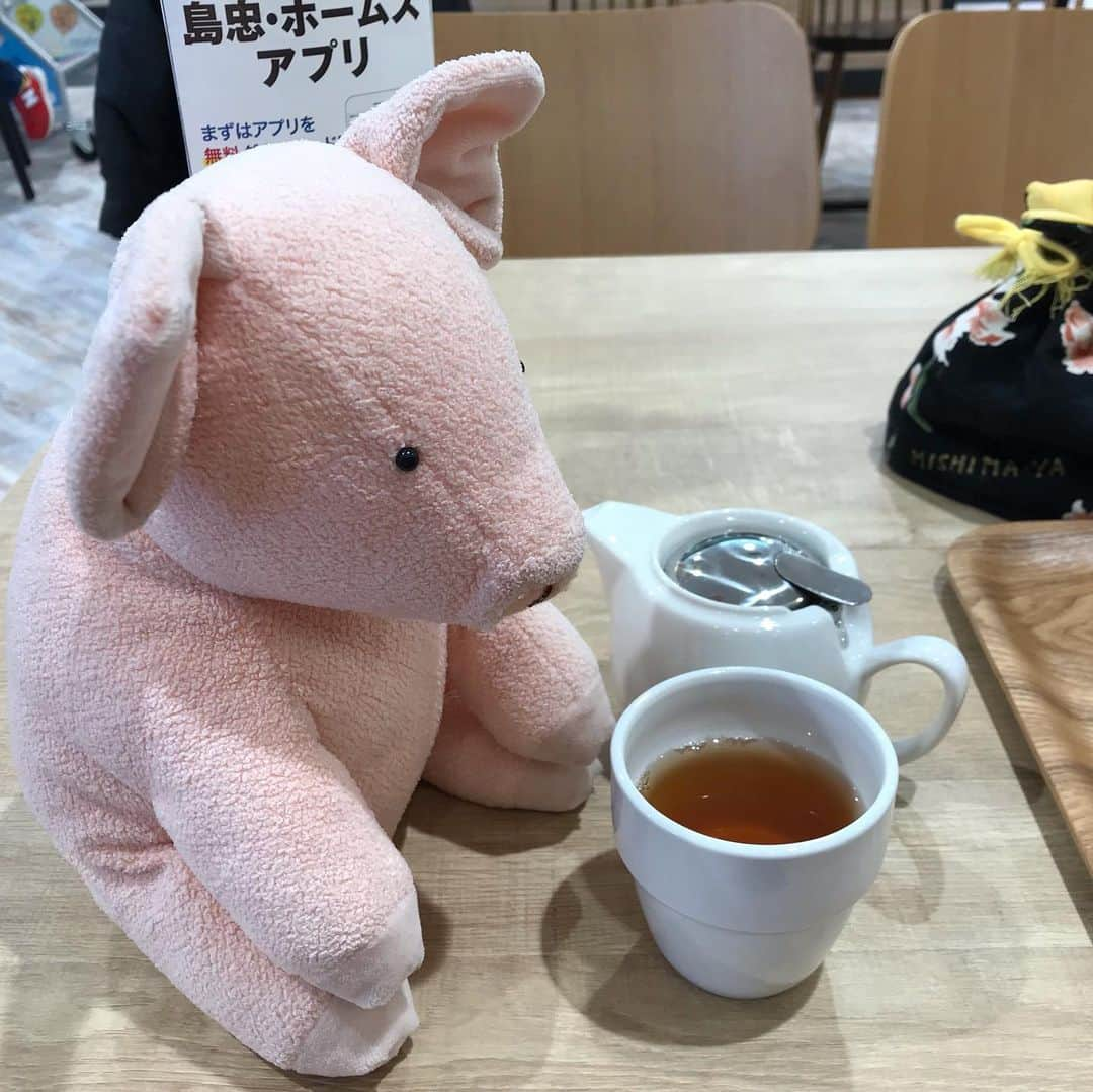 矢崎存美さんのインスタグラム写真 - (矢崎存美Instagram)「Tea style cafe 三島屋でオリジナルティーを飲んでひと休み。 #ぶたぶた #山崎ぶたぶた #矢崎存美 #三島屋 #紅茶」12月27日 15時25分 - yazakiarimi