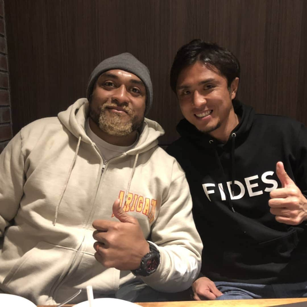 那須大亮さんのインスタグラム写真 - (那須大亮Instagram)「中島イシレリ選手  この間ご飯行ってきたよ～✨😄 めちゃ性格良いし、体つきが半端ない‼️ ラグビーW杯では感動をありがとう✨  色々話して楽しい時間でした😄  #中島イシレリ  #神戸製鋼コベルコスティーラーズ  #ラグビー」12月27日 19時52分 - nasudaisuke_official