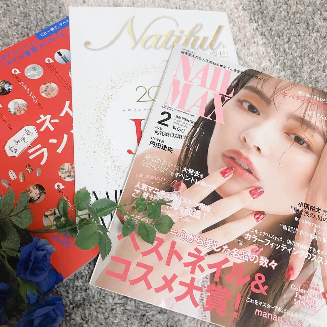 なかやまちえこのインスタグラム：「2019.12発売💫 #ネイル雑誌 #雑誌 #なかやまメディア情報 #nailmax #nailup #magazine @nailmax_official @pregelofficial @prexyofficial @olympialetan @nailup_official @jna_official」