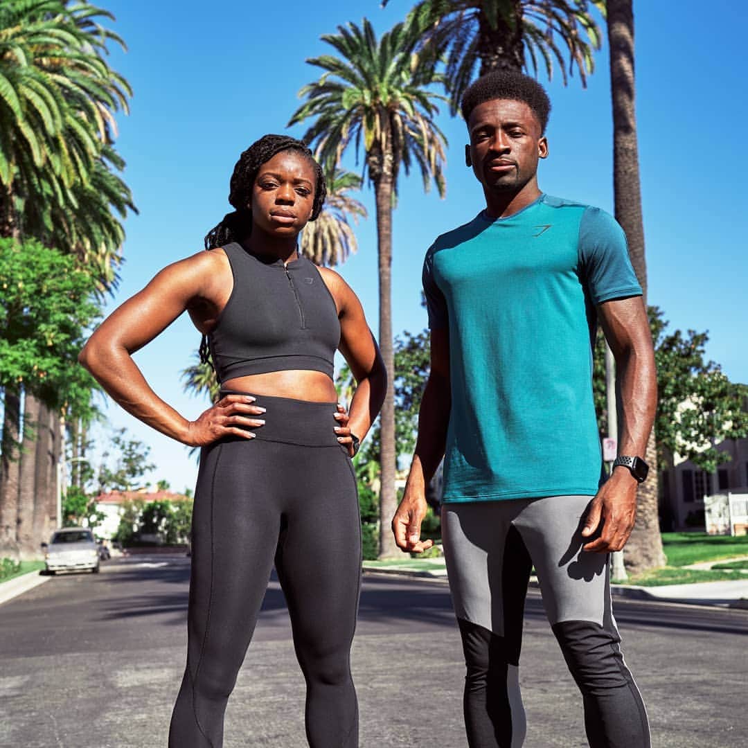 アシャ・フィリップのインスタグラム：「The new @Gymshark running collection - SPEED🏃🏾‍♀️💨 has dropped and it's fire 🔥...Wanna see if the other #Gymshark athletes are about this running life?! 😆 - check out my story / bio link 🦈 . . #BeAVisionary #Gymshark #GymsharkWomen #LA」