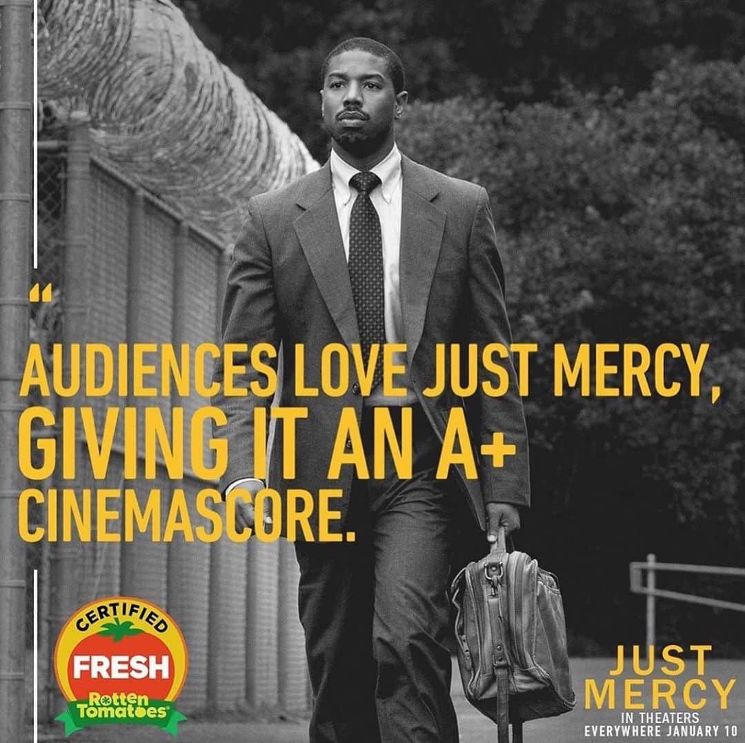 マイケル・B・ジョーダンのインスタグラム：「It really means a lot that you guys love this movie! From Bryan Stevenson & everyone involved in making this film we THANK YOU!! 🙌🏾✨✨」