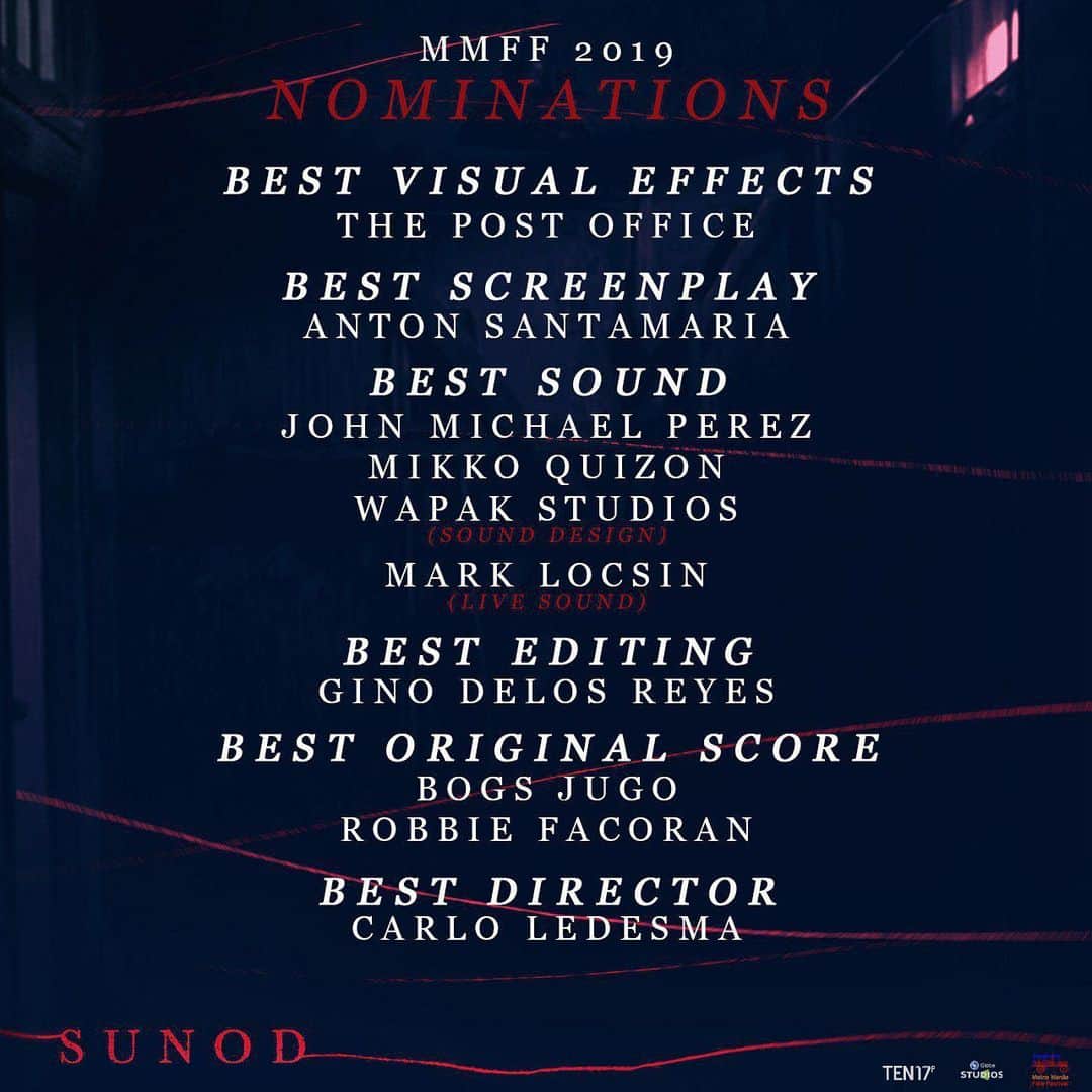 ポール・ソリアーノさんのインスタグラム写真 - (ポール・ソリアーノInstagram)「Congrats to SUNOD for getting 3 awards and 15 nominations at the #MMFFAwardsNight2019 @allorange @mina_villarroel @mycko.david @ericsonnavarro1975 @biancort05 and Team SUNOD!! @ten17p @globestudios  Please catch the film, now showing!! In case you missed it: Sunod was nominated for 15 categories at the #MMFFAwardsNight2019, and bagged the wins for the 3rd Best Picture, Best Cinematography and Best Production Design!」12月28日 16時01分 - paulsoriano1017