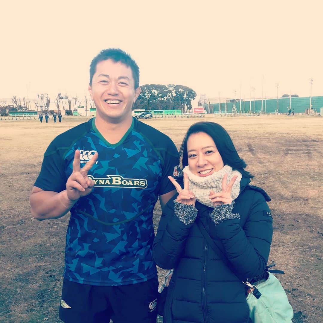 長澤彩子のインスタグラム：「戦う漢は素敵だ。  #三菱重工相模原ダイナボアーズ #日野レッドドルフィンズ  #rugby #漢土佐誠」
