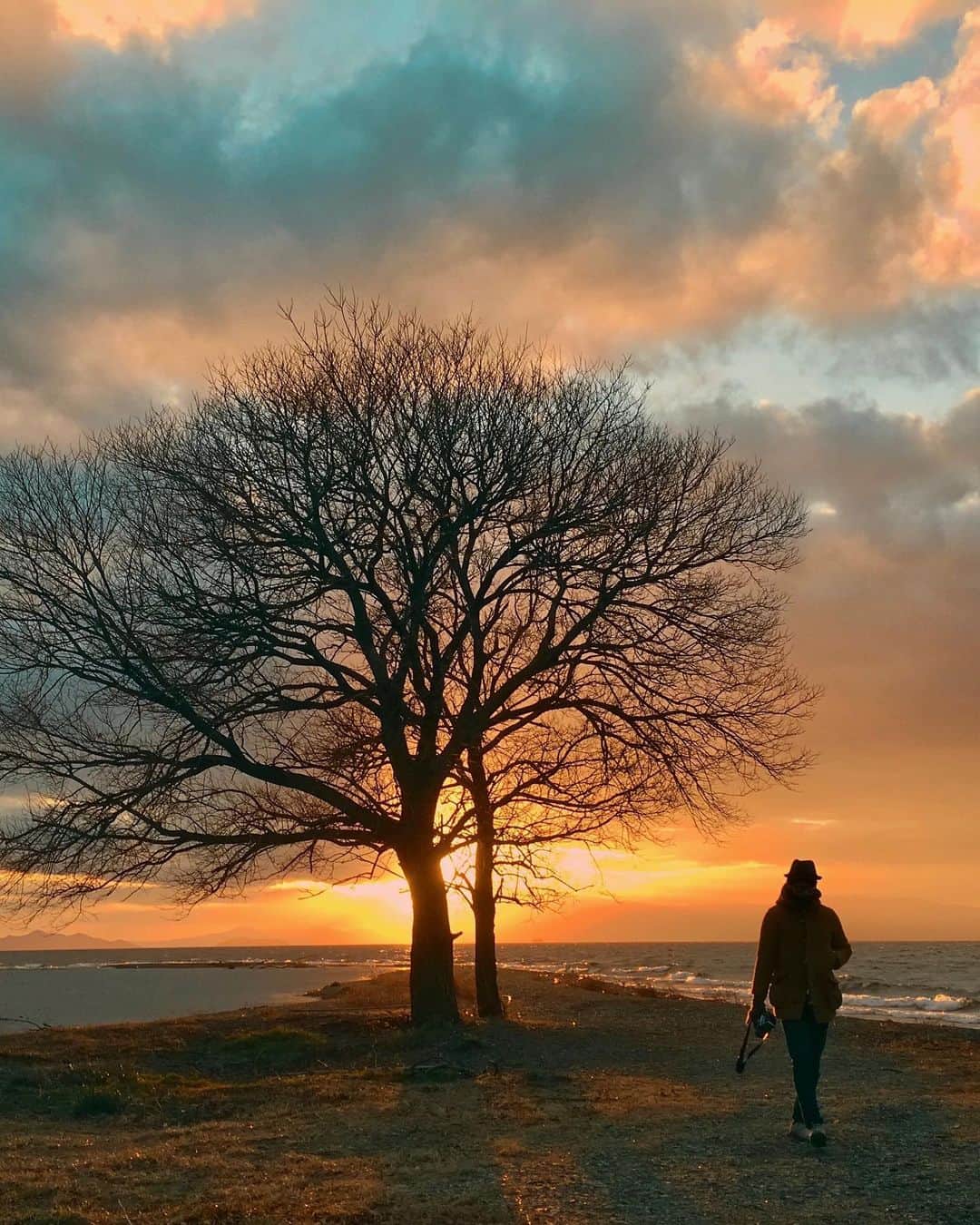 Koichiのインスタグラム：「| Winter sunset . . #ShotOniPhone Attachment lens by @tokyo_grapher #TG_Tele #ShotOn_TG .」