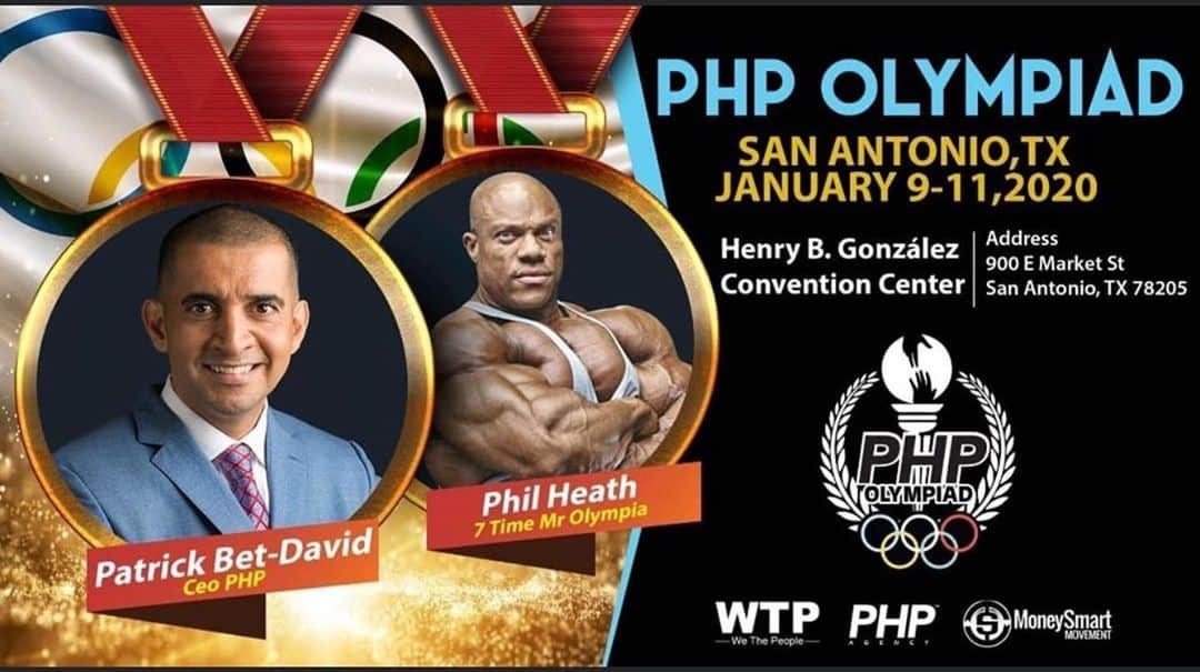 Phil Heathのインスタグラム：「Once again it’s on!!!! I cannot wait to get to San Antonio Texas at the PHP Olympiad!!! This seminar I’ll be apart of will be all about ME helping YOU grow exponentially in business, using some of the various principles I have used to become a 7-Time Mr Olympia Champion! See you soon guys and be sure to follow my friends @moneysmartguy and @patrickbetdavid as they have some fascinating content which I have also applied in my daily routines. See ya soon!」