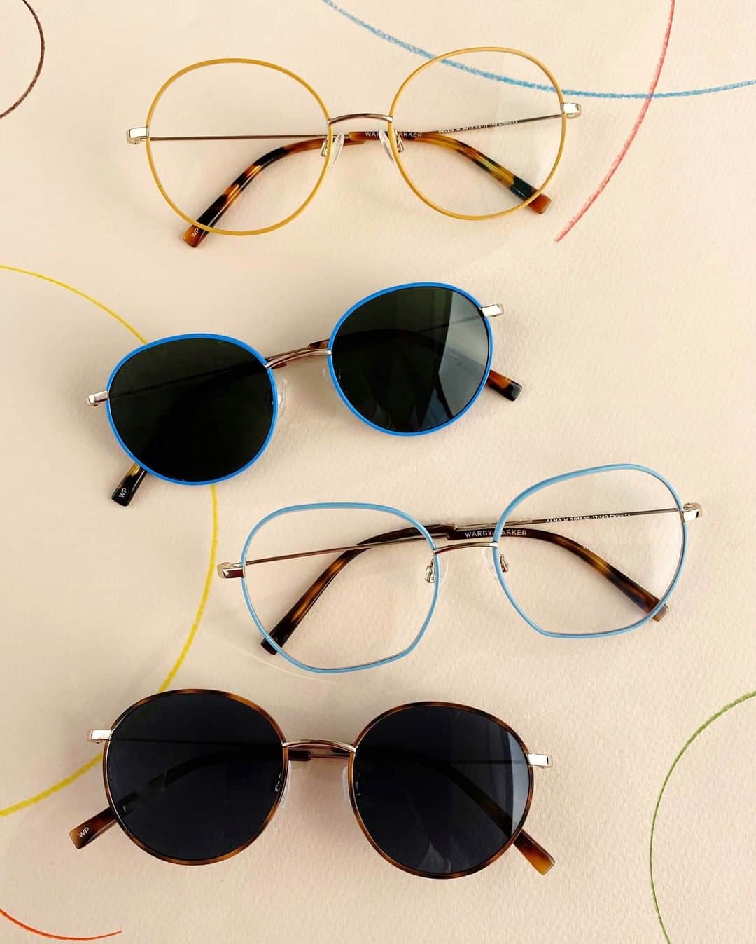 Warby Parkerのインスタグラム：「For one last hurrah before the new year, we’re reviving the Windsor construction with a playful twist—oh, and we decided to release them a little early so that you can use those soon-to-expire FSA dollars 😉 Check out our new Windsor Collection with the link in bio!」