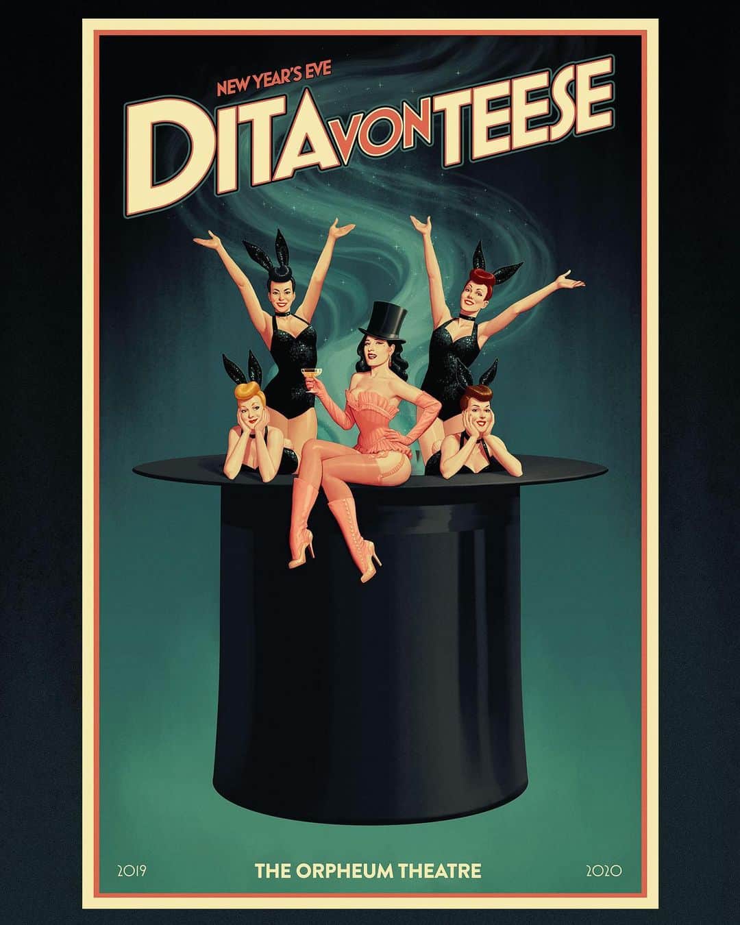 ディタ・フォン・ティースさんのインスタグラム写真 - (ディタ・フォン・ティースInstagram)「Illustrated poster by @phantomcitycreative for #stripteesenye ✨🎩✨」12月30日 1時44分 - ditavonteese