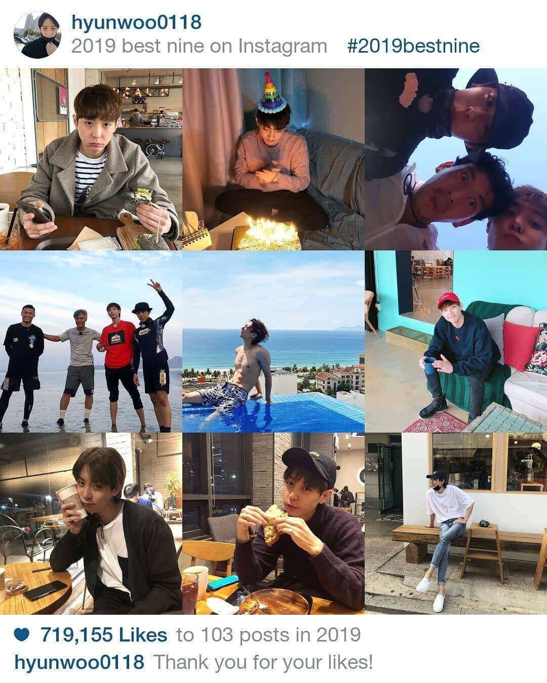 ヒョヌさんのインスタグラム写真 - (ヒョヌInstagram)「#bestnine #현우 #2019 #감사합니다」12月30日 14時50分 - hyunwoo0118