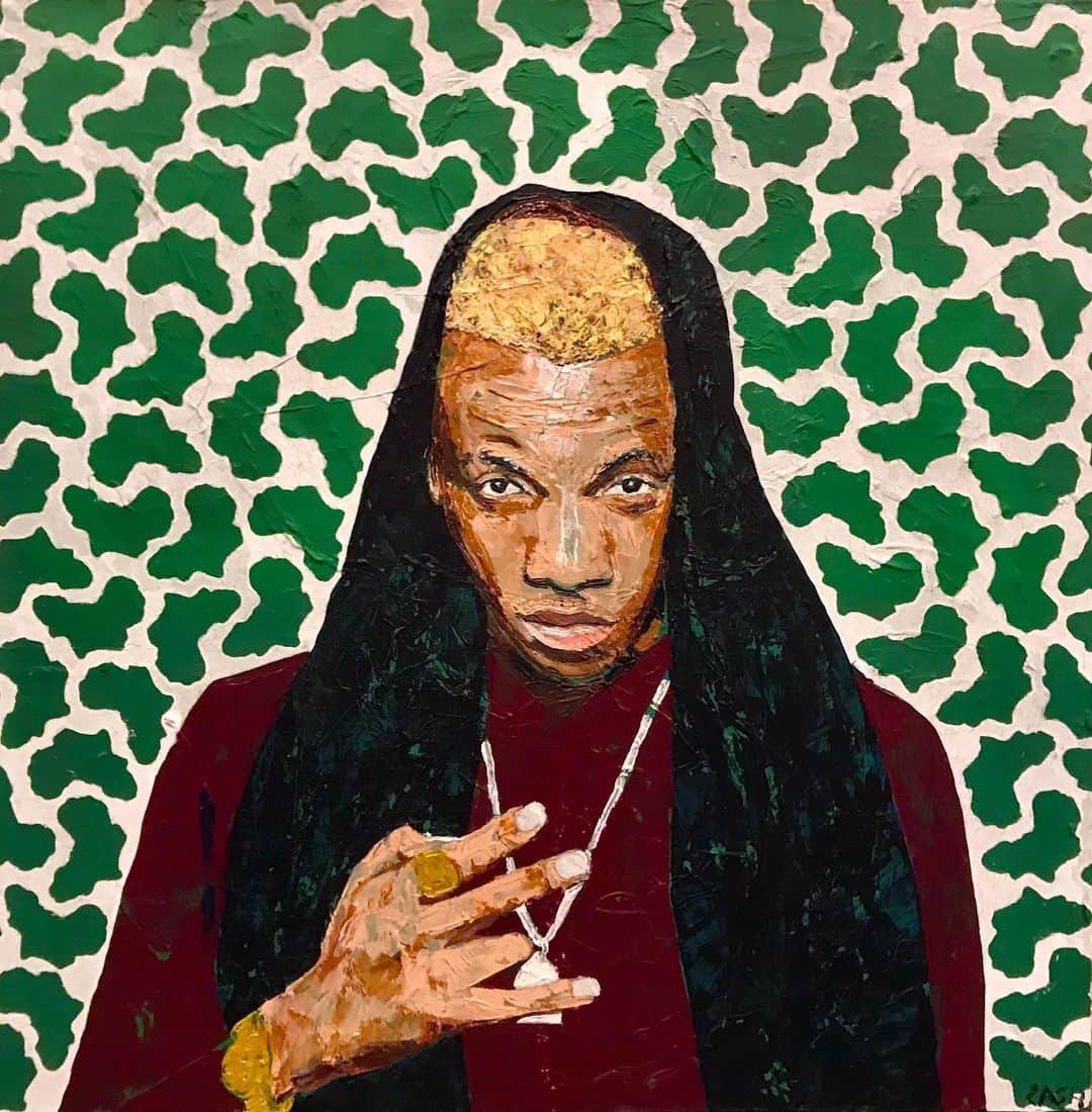 CASH（Carl Anders Sven Hultin）のインスタグラム：「Portrait of the talented Nigerian artist @teknoofficial 🇳🇬🎨✨ #artbycash #art #painting #portrait #naija #nigeria #teknomiles #tekno」