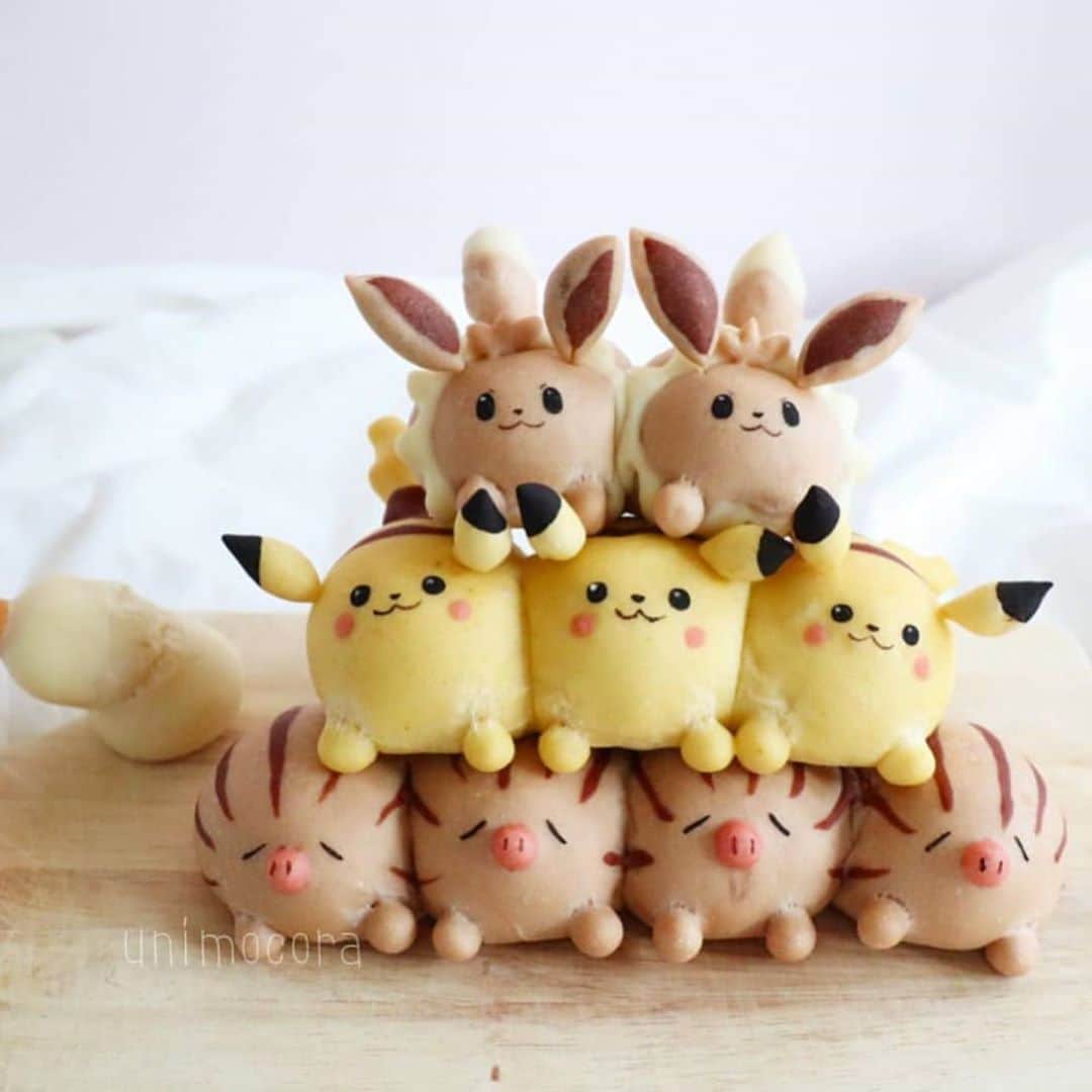 4yuuu さんのインスタグラム写真 4yuuu Instagram ポケモン好きにはたまらない ピカチュウ イーブイ ウリムー のピラミッドパン カラー フォルムはまさに本物さながら 子供 も飛び上がって喜ぶこと間違いなし のキャラパンです