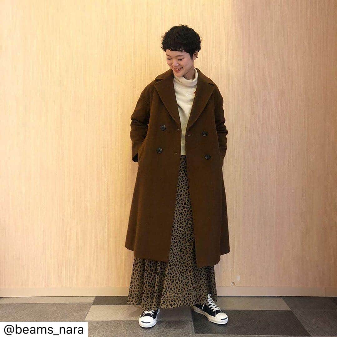 のインスタグラム：「BEAMS（1F）ならファミリー店 . >>staff styling🌹 Women #beams#ビームス #beamsplus#ビームスプラス #raybeams#レイビームス #beamsboy#ビームスボーイ #beamst#ビームスティー #beams_nara#ビームス奈良 #大和西大寺#ならファミリー #ならファグラム #日本#japan#奈良#nara #奈良公園#鹿#大仏 #womensfashion #ウィメンズファッション #19aw#newarrivals 只今、BEAMSオンラインサイトより店舗にて試着予約を承れます。 @beams_naraトップ画面からサイトに移動出来ます◎ サイズに不安のあるお客様は是非ご活用ください。」