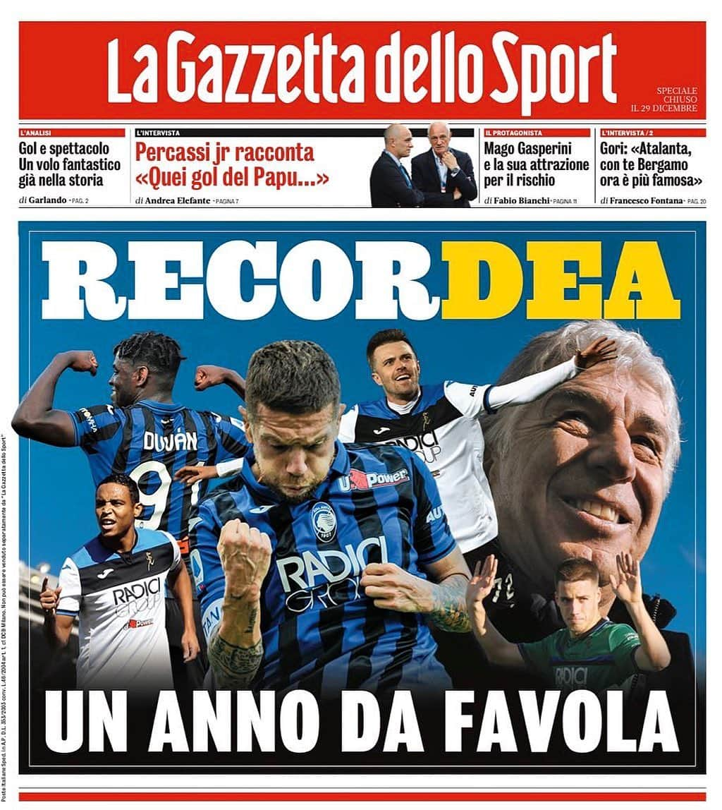 アタランタBCさんのインスタグラム写真 - (アタランタBCInstagram)「❗️Speciale #Atalanta con @gazzettadellosport! 📰 All’interno intervista all’A.D. Luca #Percassi, commenti, statistiche del 2019, i protagonisti in campo e in panchina, focus su @gewiss_stadium_official e giovani. 📆 Martedì #31dicembre in tutte le edicole di #Bergamo e provincia!  #GoAtalantaGo ⚫️🔵」12月30日 19時29分 - atalantabc