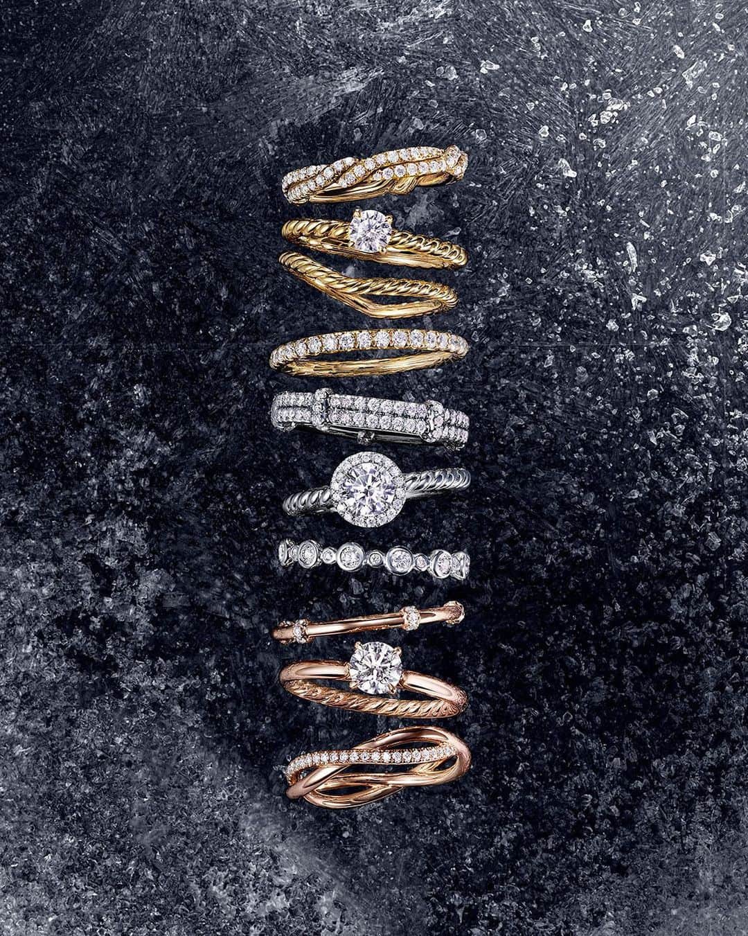 デビッドヤーマンのインスタグラム：「A more perfect union. Find engagement rings and wedding bands that express your unique relationship via our bio link. #DavidYurman」
