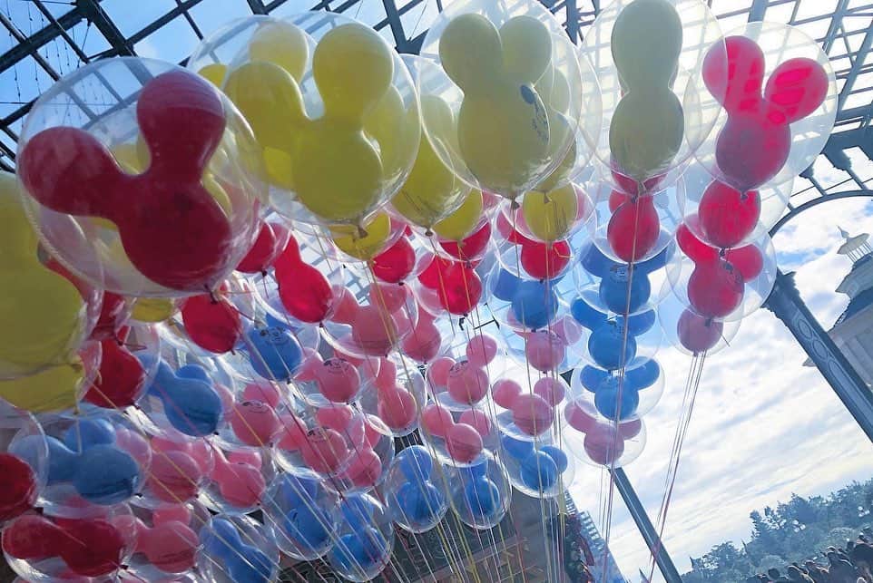 白渚すずのインスタグラム：「子どもの頃… 大好きだったミッキー型風船🎈 お空へ飛ばしてしまい… 何度買ってもらった事でしょう。 昔の復刻版が出来てとても嬉しい♡ #ディズニーランド#東京ディズニーランド#ミッキー風船 #disneyland #tokyodisneyland #ballon#mickeymouse」