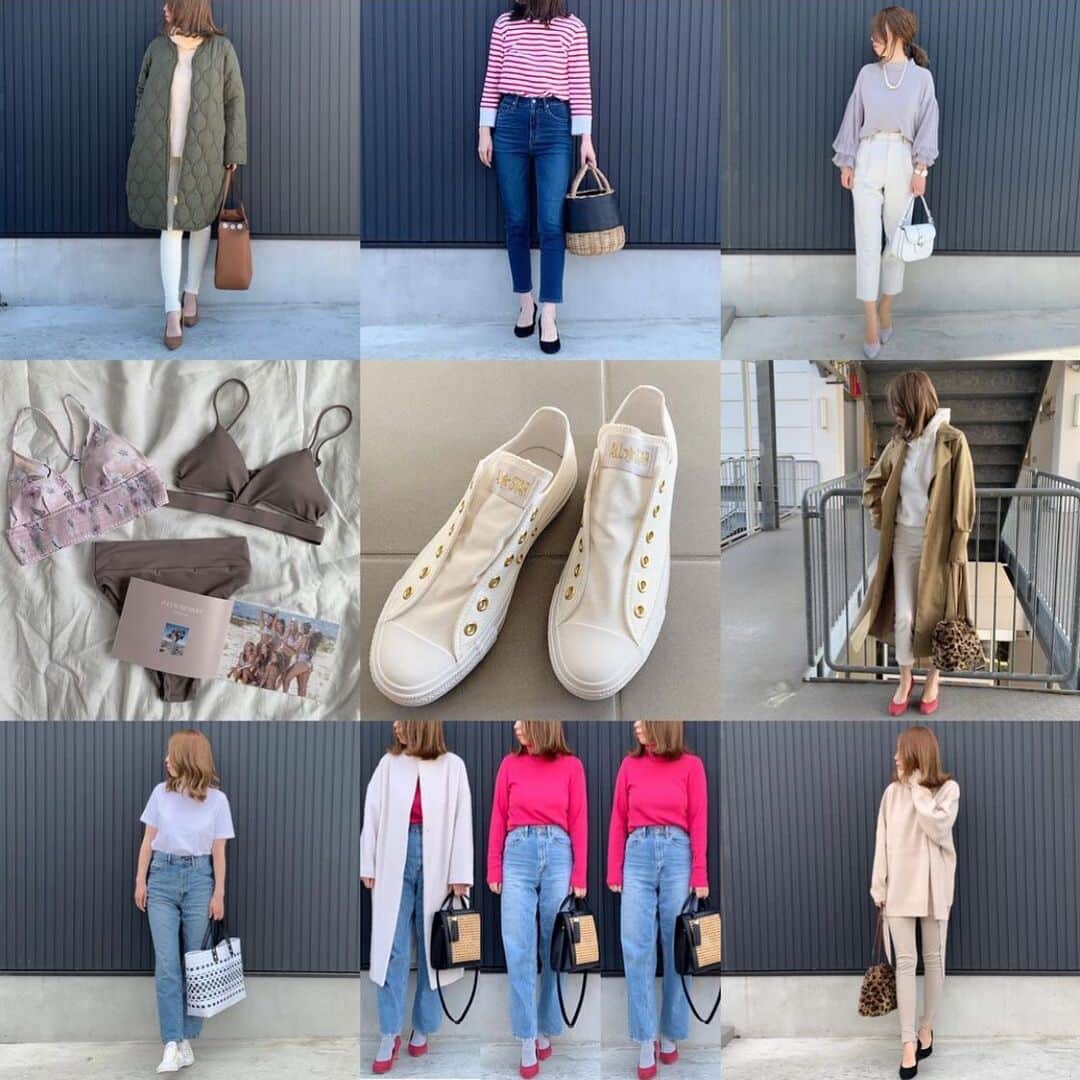 ryuu79hinaのインスタグラム：「#bestnine2019 今年もやってみたよ♡ ・ ・ 来年もオシャレを楽しみたいなぁ💕 ・ ・ #今年もありがとう #来年もよろしくお願いします ・ ・ ━━━━━━━━━━━━━━━ #bestnine#best9#best9of2019#Locari#mineby3mootd#mamagirl#ママコーデ#ファッション#コーデ#UNIQLO#gu#プチプラコーデ#アリシアスタン#コンバース#おしゃれすきな人と繋がりたい#シンプルコーデ#カジュアルコーデ#コーデ記録👖👟」