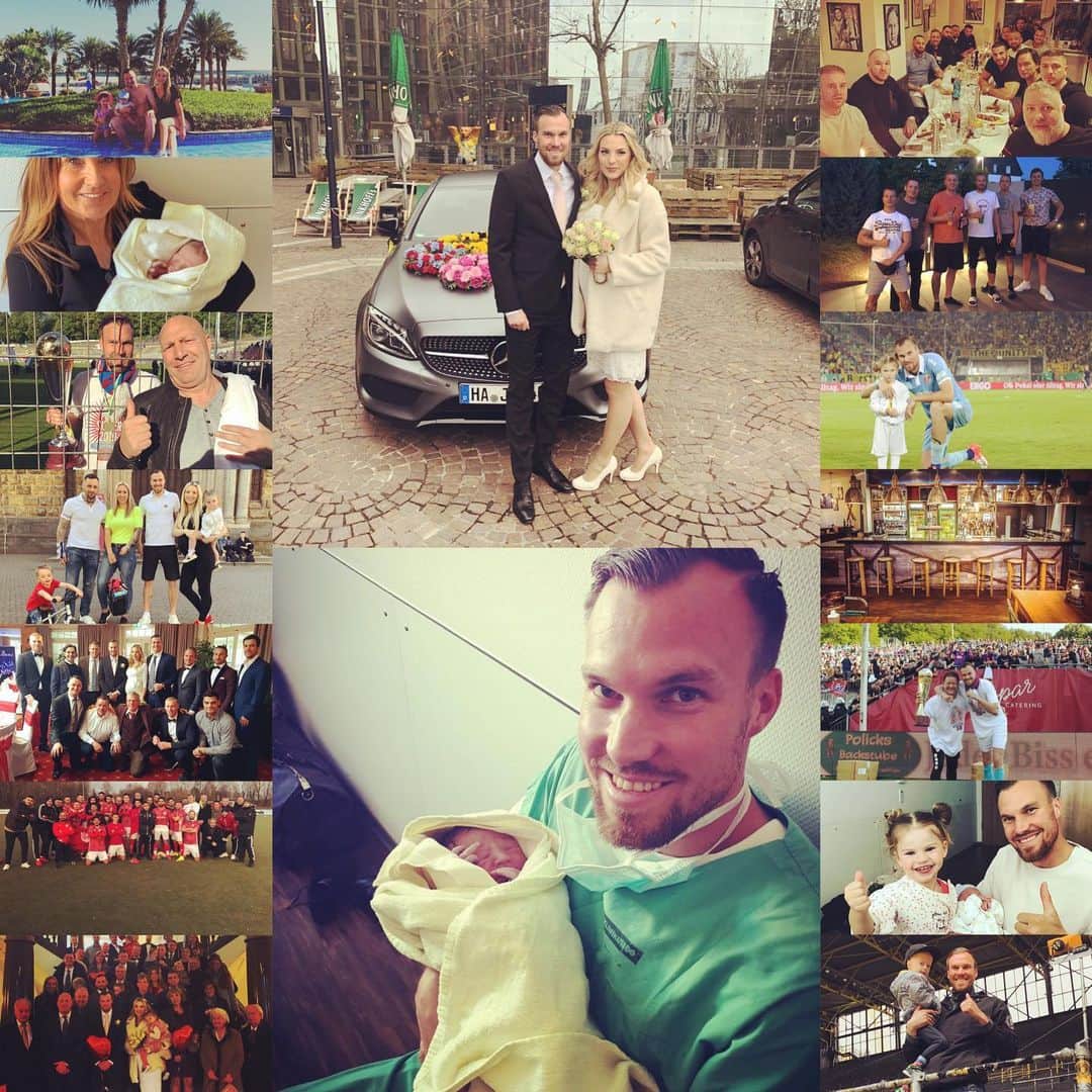 ケヴィン・グロスクロイツのインスタグラム：「Danke 2019 🙏💯 Die unvergessene Momente waren natürlich die Geburt meines Sohnes, Linus und die Hochzeit mit @carolin_grosskreutz 💯 Ein dicker und fetter Dank geht an meiner gesamten Familie!!! Auf euch ist einfach immer Verlass ❤️❤️❤️ Danke an mein Geschäftspartner und Freund @reinecke_nippel dem gesamten Team @mit_schmackes_dortmund ein fettes Dankeschön für die hervorragende Arbeit und ist einfach nur sensationell 🙏 Danke an den gesamten Verein @kfc_uerdingen. Danke an Türkspor Dortmund. Meinen Freunden zollt einfach nur Respekt und danke, dass ihr immer da seid, und jetzt fehlt ihr noch, liebe Fans. Einfach nur Weltklasse wie ihr zu mir steht und mich unterstützt. Ohne euch wäre die gesamte Fußballwelt und ich nichts wert. Ihr seid das, was den Fußball ausmacht und das dürfen wir auch niemals verlieren. Rutscht einfach alle gut rein und bleibt stabil 👊🏻💪🏻 euer Fisch 🐟」