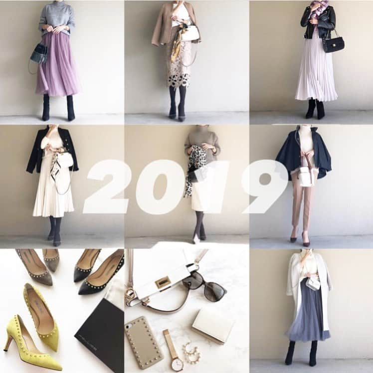 saaaay_kさんのインスタグラム写真 - (saaaay_kInstagram)「2019.12.31 今年もありがとうございました✨ #2019bestnine  冬コーデばかりがランクインです⛄️ チュールスカートやプリーツスカートなど スカートコーデが好評だったのは 自分的に意外な結果だなぁと🙄 ・ ・ 2019年はいろいろな想いに触れた1年…♡ 2020年はどんな年になるかな？ 気負わず自分らしく自然体でいられたと思います♪」12月31日 19時50分 - saaaay_k