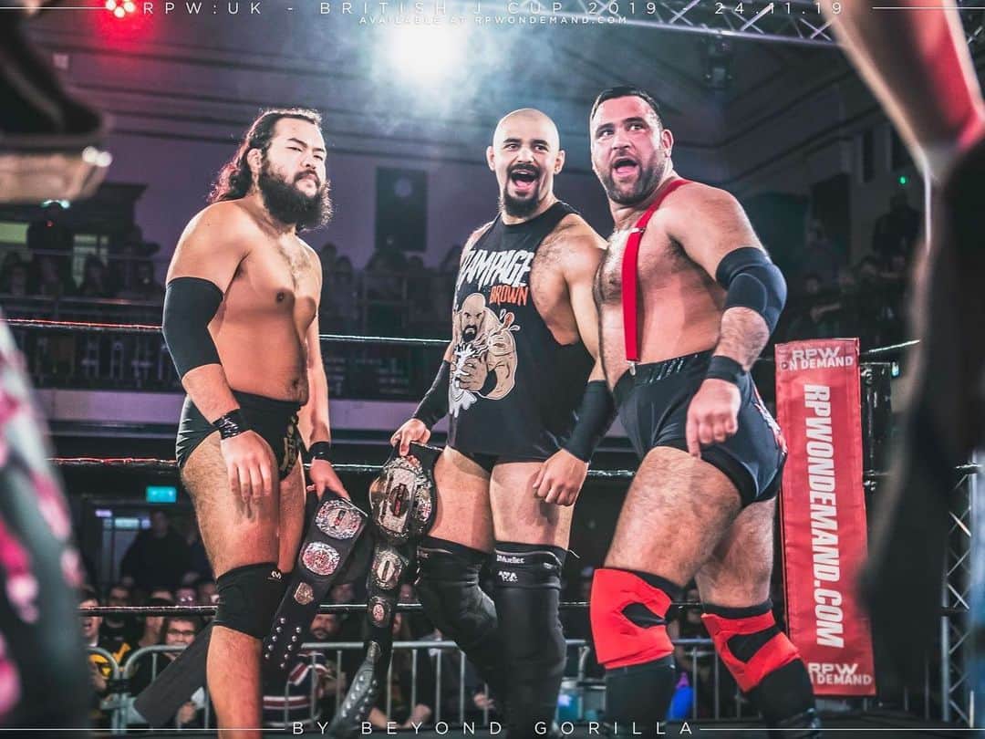 岡倫之さんのインスタグラム写真 - (岡倫之Instagram)「Overcoming the hell of the first half of 2019 ……… Unit "THE LEGION" formed! Tag belt crown! Tagbelt Championship defense 3 times! And we achieved undefeated 2018 and 2019 in Revolution Wrestling! ! ! ! ! In 2020, dominance will further advance, so please start the new year while being scared！ 2019年上半期の地獄を乗り越え……… ユニット「ザ・リージョン」結成！ タッグベルト戴冠！ 3度の防衛！ そしてレボリューションプロレスにおいて2018年&2019年の無敗を達成！！！！！ 2020年、余の支配領域はさらに広がる…恐怖しながら新年を迎えろ愚民共！ #GOK #GreatOKharn #THELEGION #LordGideonGrey  #ShaSamuels  #RampageBrown  #wrestler #prowrestling #RevolutionProWrestling #RevProUK #NewJapanProWrestling #njpw #UK #England #tagteamchampions #ドミネーター #オーカーン #プロレス  #プロレスラー #新日本プロレス #英国 #イギリス #イングランド #ロンドン #2019年成績 #無敗記録更新中  #タッグチャンピオン #ヘビー級チャンピオン」12月31日 18時51分 - great_o_khan