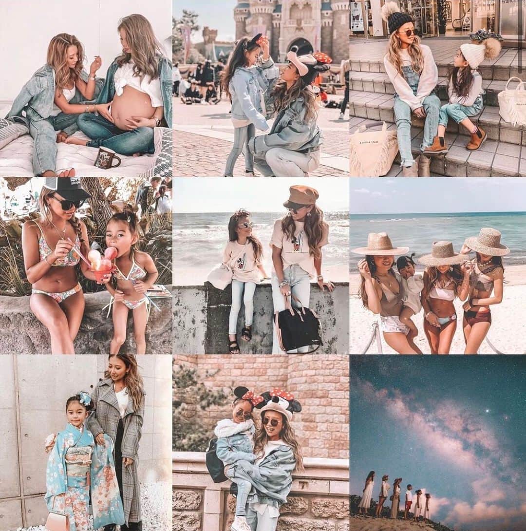 ✷kana✷のインスタグラム：「🌈 . . #2019bestnine 振り返るといろんなことがあった1年！ 娘は小学生に、、成長が追いつかないね。 来年も目一杯たのしもう！ みなさま良いお年を❤︎ . . 2019.12.31」