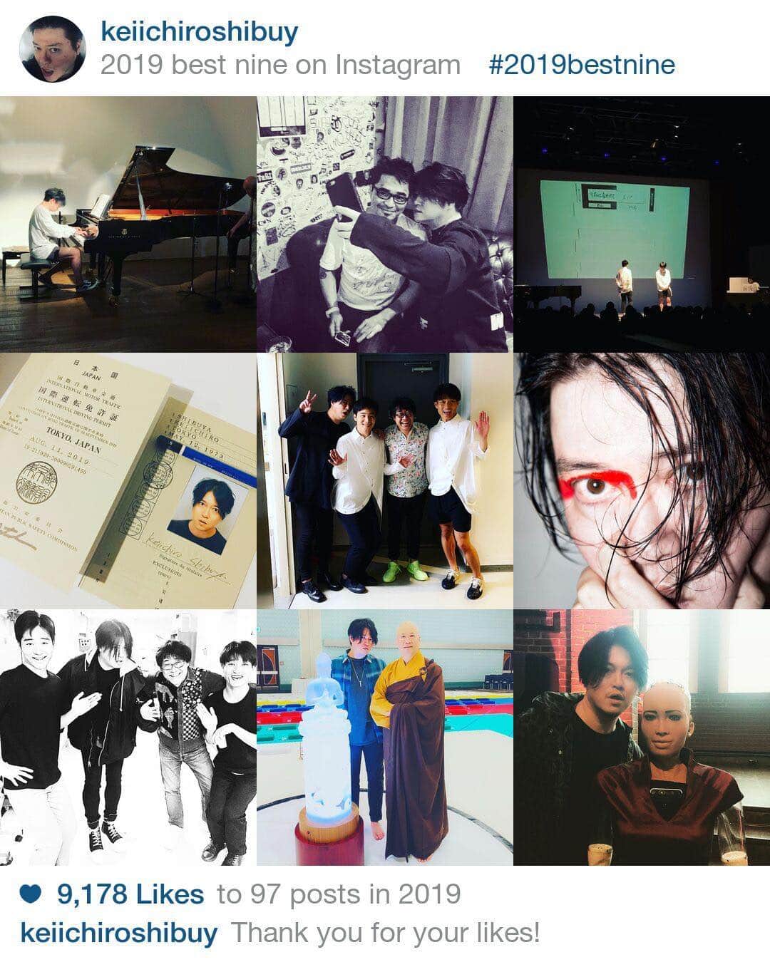 渋谷慶一郎のインスタグラム：「My (official) life best9 in 2019 thank you all my friends love.」