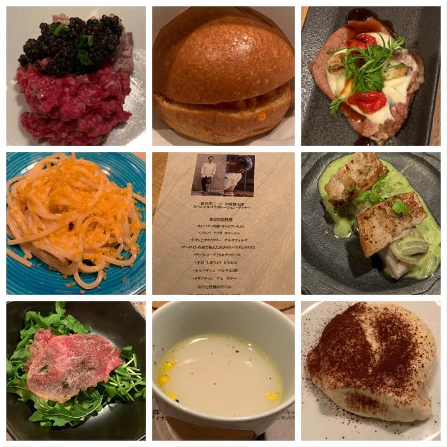satomiさんのインスタグラム写真 - (satomiInstagram)「☺年末最後のdinner投稿☺ * 炭火焼肉なかはらでヘンリーさんと🇮🇹で日本人初のミシュラン一ツ星を獲得した 『Ristorante TOKUYOSHI』オの3日間限定コラボディナー✨🍖🍽🍝✨ * * こんな貴重なコラボに参加できてうれしい☺またロンドンも行きたいな～🇬🇧 . . #炭火焼肉なかはら  #sumibiyakinikunakahara  #リストランテトクヨシ  #ristorantetokuyoshi  #アルテレーゴ #ミシュラン  #予約困難店 #肉食女子 #さとみのグルメ記録 #焼肉 #ロンドン行きたい #グルメ #市ヶ谷グルメ #ヘンリーズバーガー #焼肉食べたい #飯テロ」12月31日 13時37分 - saatoomii47