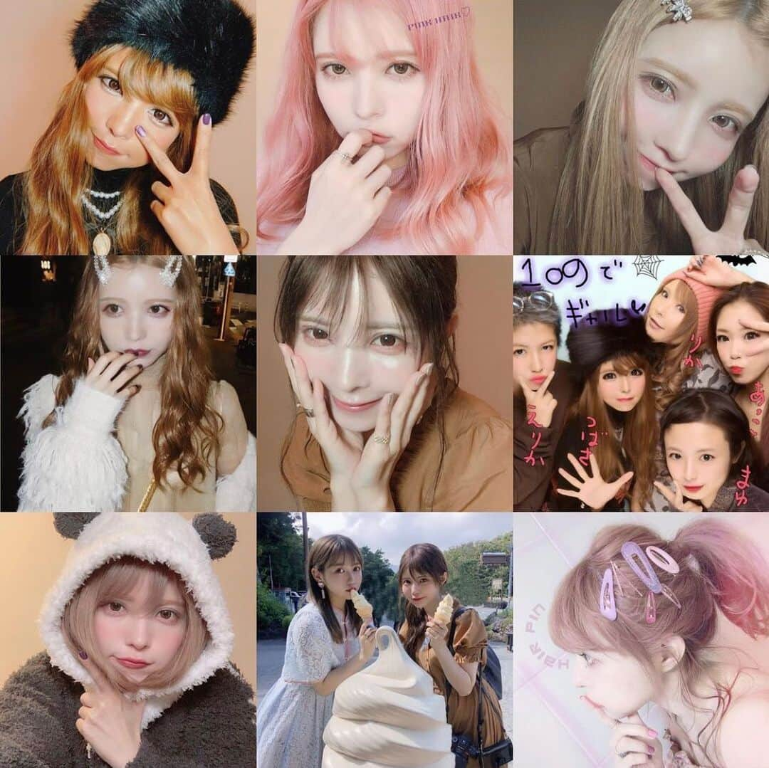 益若つばささんのインスタグラム写真 - (益若つばさInstagram)「#best9 #best9of2019 ❤️﻿ ﻿ こんな感じでした☺︎﻿ 2019年は、初めて髪の毛をピンクにしたり、15年近くぶりにGAL復活したり、相変わらずヘアメイク激しい1年でしたね😂💓﻿ ﻿ ﻿ あとはYouTubeを開設したり、来年の本製作を始めたり、久しぶりに新時代にむけたまつげを発売したり、自分にとって色々チャレンジした年でもありました！﻿ ﻿ ﻿ 来年もコスメブランドが10周年イヤーだったり、面白いことが続々動く予定です！﻿ ﻿ ﻿ お仕事お仕事な毎日ですが、みんなからコメントとか反応あるとやりがいがあって毎日楽しいです！﻿ 今年も支えてくれてありがとう！頑張ります🥳💓﻿ ﻿ ﻿ 【そして！！大切なお知らせ！】﻿ ﻿ ﻿ 来年2020年の2月に本が発売が決定いたしました！😳👏🏻💓💓﻿ ファッション、メイク、ヘアアレンジ、料理、お風呂のルーティーンや、普段使ってる基礎化粧品全て！！✨🥺﻿ ﻿ ﻿ お友達やファンの方との対談や、﻿ インタビューも6時間ほどしています！﻿ ﻿ ﻿ そこで、みなさんにも協力してもらいたいことがあります！﻿ ﻿ ﻿ 本に載せる質問をinstagramのコメント欄&ストーリーにて募集します！✨😳﻿ ﻿ ﻿ 1人何個でも構いません！単純なことでも、なんでもわたしにたくさん質問してください🥰﻿ ﻿ コメントだと書きにくい方のために秘密のストーリーでも募集しますね！🤫💓﻿ ﻿ 名前は出ません！ぜひぜひご参加お願いします！🥰🥰﻿ ﻿ ﻿ 何が載るかは2月の本をお楽しみに！﻿ ﻿ 発売イベントなどももちろん考えてます！﻿ 全国のみんなに逢いたい！💓💓💓﻿ ﻿ ﻿ また予約など決まったら報告します！﻿ ﻿ ﻿ 大晦日に嬉しい報告でした💓💓🥳﻿ ﻿ ﻿ では、スタート！↓↓﻿」12月31日 16時13分 - tsubasamasuwaka1013