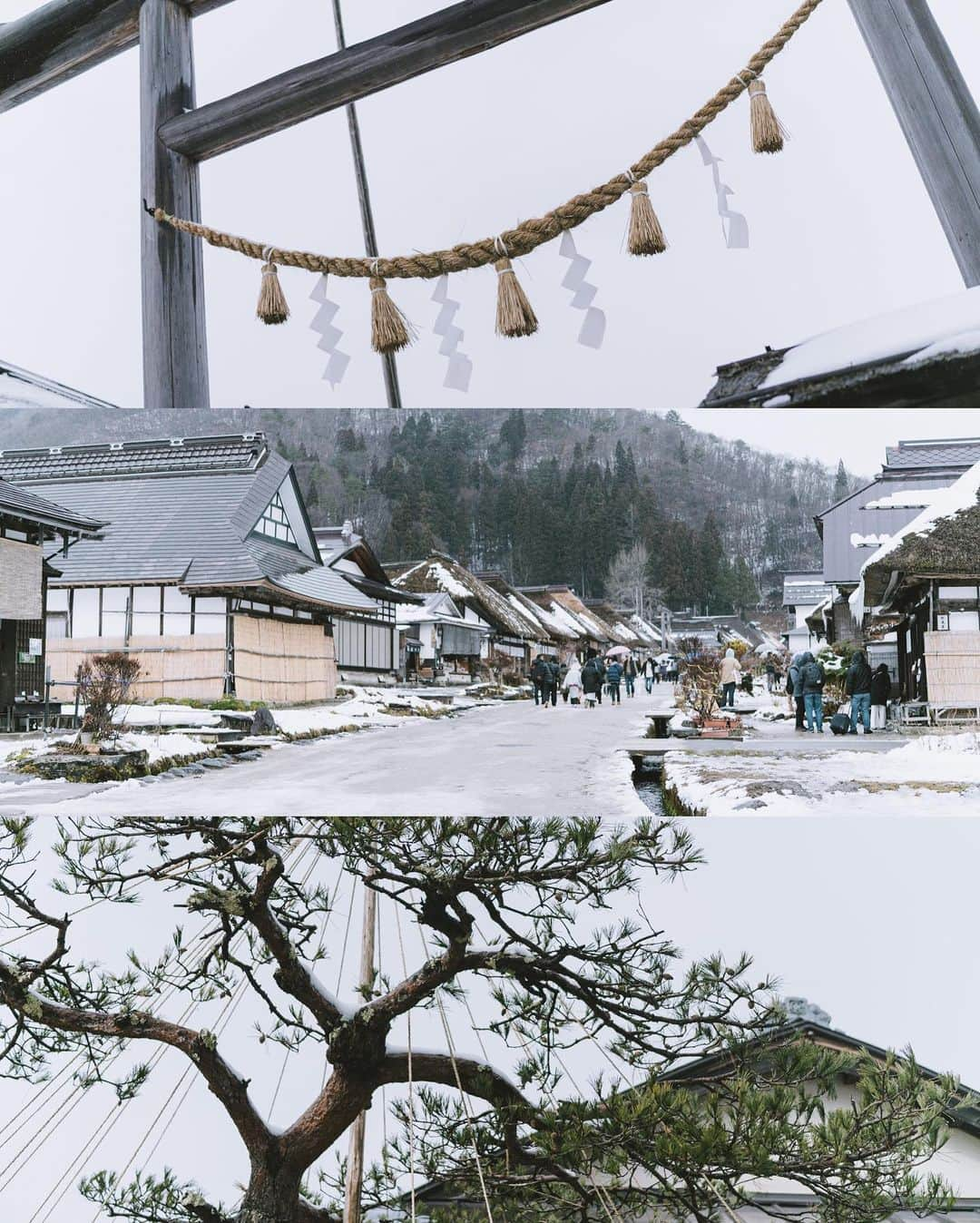 市川渚さんのインスタグラム写真 - (市川渚Instagram)「Ouchi-juku, Minamiaizu, Fukushima prefecture which was flourished as post town in the Edo period. Thatched roof Japanese old buildings have been preserved from this time.﻿ ﻿ ﻿ ﻿ ﻿ 何度かチャレンジしながら辿り着けてなかった福島・奥会津の大内宿。江戸時代宿場町として栄えた茅葺屋根の町並みがそのまま保存されてる。展望台、名物ねぎそばが食べれる飲食店やカフェなども多く過ごしやすさも◎﻿ ﻿ 昨日は生憎の雨だったけれど立派なつららがあちこちに。雪深い季節にまた来たい☃️﻿ ﻿ ﻿ ﻿ #sigmafp#sigmaglobalvision#sigma#sigma45mm#sigma45mmf28contemporary#大内宿#ouchijuku#ouchijukuvillage#南会津#福島#fukushimawinterscenery#snowylandscape #beautifuldestinations#winterwonderland#fukushimagram#snowscapes#discoverjapan#japan_of_insta#nagikotrip」12月31日 17時02分 - nagiko