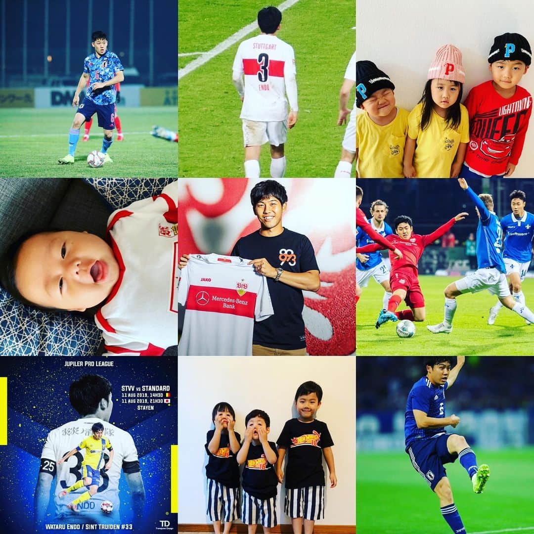 遠藤航のインスタグラム：「2019→2020 . . . 今年も応援ありがとうございました(^^) 今年はアジアカップから始まり、怪我でプレーできない期間が続きましたがプライベートでは4人目の子供が生まれ、夏には移籍して環境も変わり、試合に出られない期間が続いた中でも最後やっと試合に出られるようになったりと様々な変化のある1年でしたが、振り返るととても充実した1年を過ごすことが出来ました😊 来年はチームの1部昇格と代表で試合に出続ける事を目標に頑張っていきたいと思います‼️ 皆様来年も応援よろしくお願い致します🙇🏻‍♂️ それでは良いお年を〜！ . . . #2019  #2020  #2020vision  #newyear  #新年  #大晦日 #1年  #振り返り  #stuttgart  #samuraiblue  #日本代表」