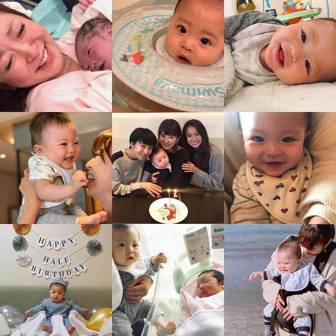 星野加奈のインスタグラム：「・ #2019bestnine ❤️ ・ 2019年もうすぐ終わりますね。。 ・ 息子はすくすく日々成長しています♡ ・ 1歳になり少しずつ自分で出来ることが増えてその成長を見る度に感動しています😂💕 ちなみに最近のブームはいないいないばあ🙈🤗 ・ せっかちで几帳面な性格の私は育児をしていく中で思い通りにいかない現実を知り良い意味で力を抜くことを覚えました😂 ・ 「まっいーか」 ・ 常に頭の中にあったこの言葉✨ 頑張りすぎず、少し力を抜いたくらいが丁度いい。 私の性格にはとてもしっくりきたし何度も救われた言葉だったな♡ ・ 来年はもう少し自分の時間も大事にできたらいいなと…(現実はそんなに甘くないけどねw) 頭の中で考えてることを形にできるように色々と挑戦する年にしようと思っています。 ・ いつもコメントやDMありがとうございます❤️ ・ 息子と2人でいる時間が多いのでなかなか写真を撮る機会がなくインスタの更新頻度も悪めですが😂来年もマイペースに更新していきます♡ ・ 今年もお世話になりました。 2020年もよろしくお願い致します🙇‍♀️ ・ 皆様良いお年をお迎えくださいね😌 ・ ※喪中につき新年のご挨拶は控えさせていただきます。 ・ #2019 #大晦日」