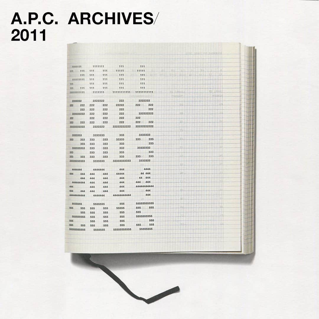 のインスタグラム：「A.P.C archives, 2011.  This was the second edition of A.P.C. ‘s five-year agenda. Art direction : M/M (Paris). Photo from the Transmission book, part 3. Catalogue raisonné.  #APC #APCarchives #APCTransmission」