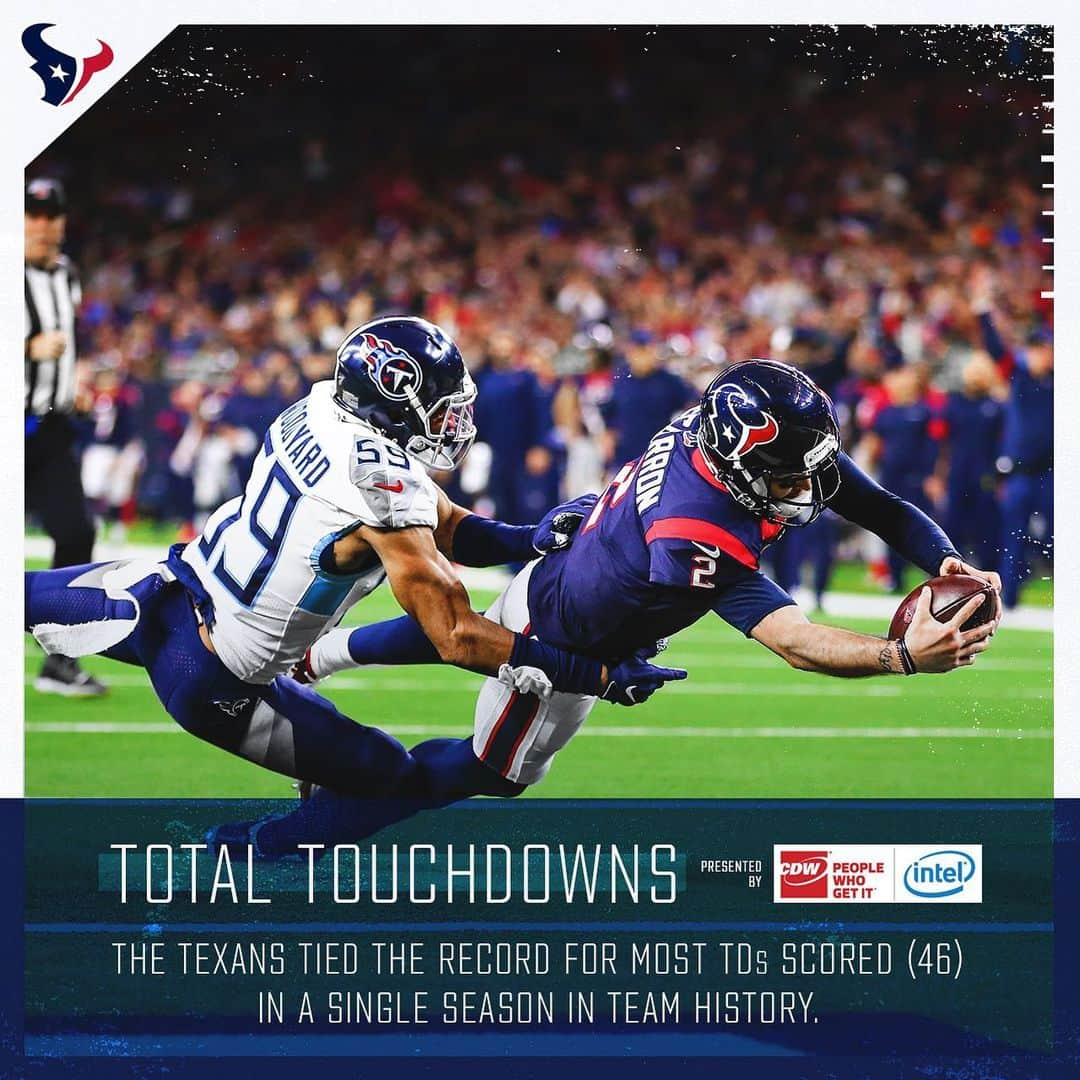 ヒューストン・テキサンズさんのインスタグラム写真 - (ヒューストン・テキサンズInstagram)「Tied the team TD record. #WeAreTexans」1月1日 0時10分 - houstontexans