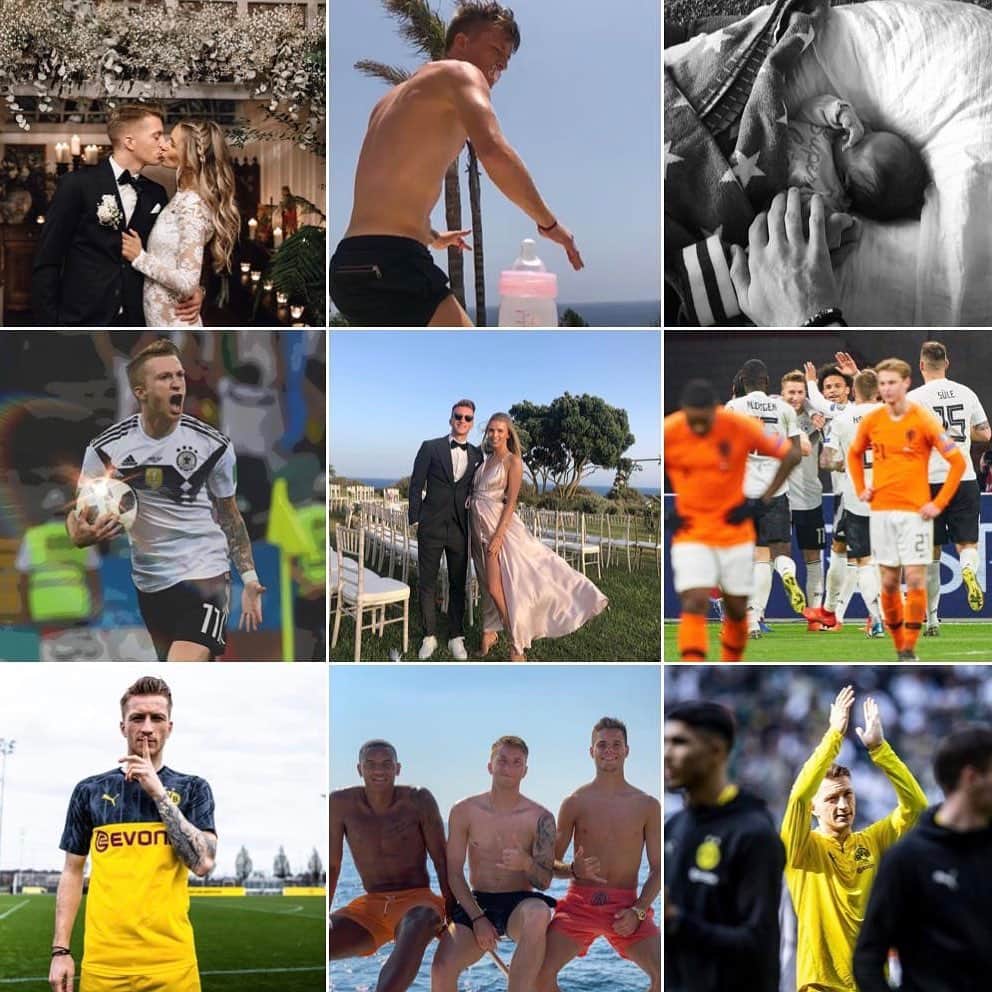 マルコ・ロイスのインスタグラム：「Ein unglaublich prägendes und aufregendes Jahr geht zu Ende... Sportlich, aber natürlich gerade privat hatte 2019 viele unvergessliche Momente 👧👰🤵 2020 hält vieles bereit und kann kommen 🙌 Ich danke euch allen für eure Unterstützung und wünsche euch einen guten Start ins neue Jahr ✌️」