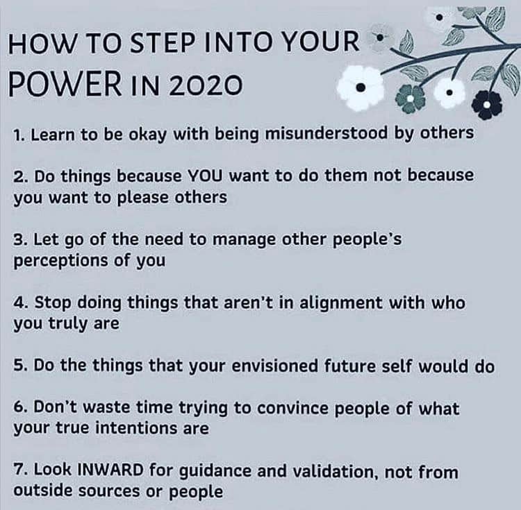 マット・マクゴリーさんのインスタグラム写真 - (マット・マクゴリーInstagram)「Repost from @mia.mingus - “comfort and transformation do not live on the same block. 🌿✨ . . Repost from @brujapxssy. Found via @esthagrammm . . [Image of text that reads, “How to step into your power in 2020: 1. Learn to be ok w being misunderstood by others. 2. do things because YOU want to do them, not bc you want to please others. 3. Let go of the need to manage other people’s perceptions of you. 4. Stop doing things that aren’t in alignment w who you truly are. 5. Do the things that your envisioned future self would do. 6. Don’t waste time trying to convince people of what your true intentions are. 7. Look INWARD for guidance and validation, not from outside sources or people.” In the corner there is an image of a bunch of flowers and leaves growing, in shades of dark grey to white.] “」1月1日 8時29分 - mattmcgorry