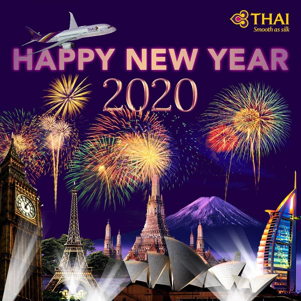 タイ航空さんのインスタグラム写真 - (タイ航空Instagram)「Happy New Year 2020 from Thai Airways! May love, happiness, and prosperity be around you throughout the year and beyond.  #ThaiAirways #NewYear #NewYear2020 #HappyNewYear #HappyNewYear2020」1月1日 22時27分 - thaiairways