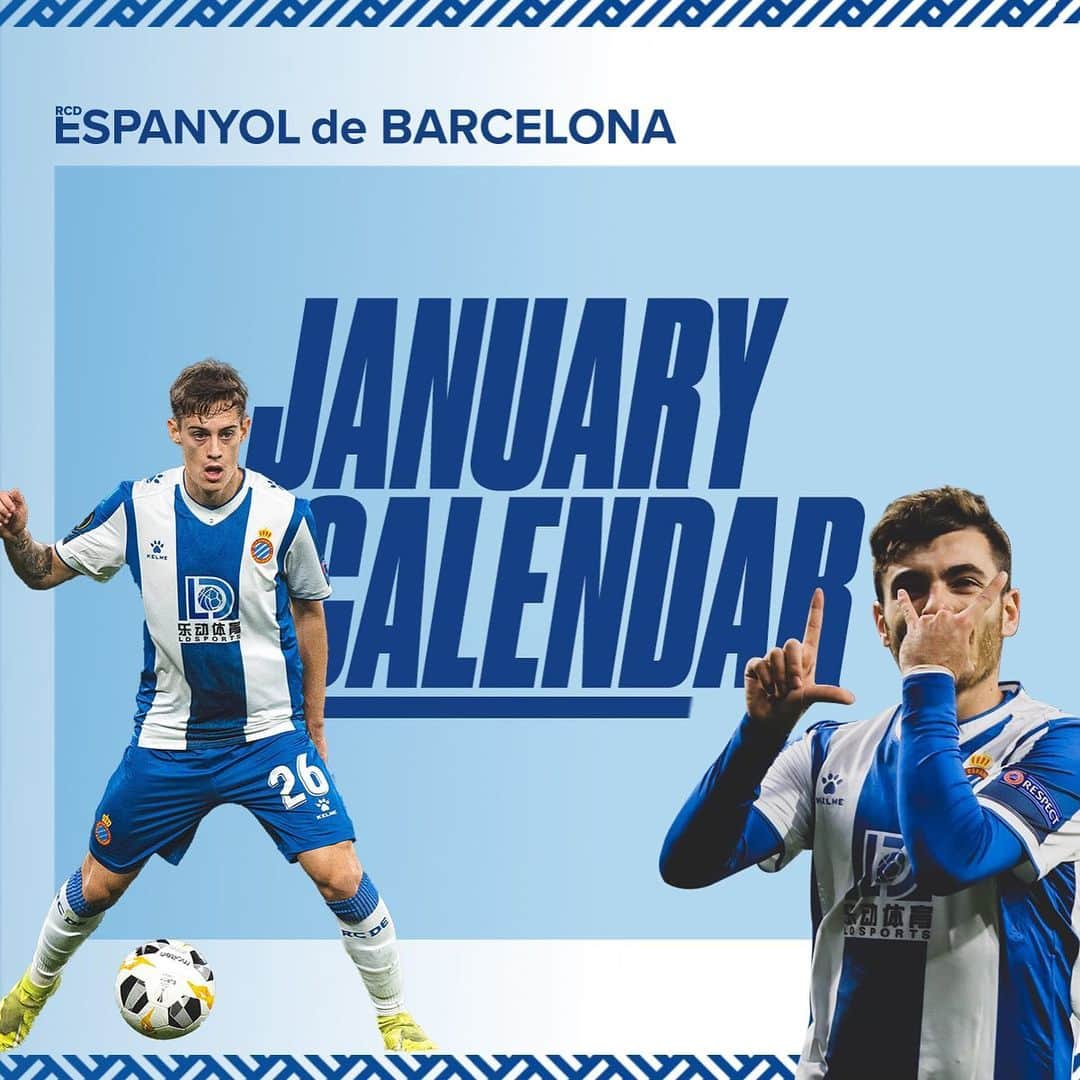 RCDエスパニョールさんのインスタグラム写真 - (RCDエスパニョールInstagram)「🗓⚽ Our January calendar! ⚪🔵 - #Volem | #EspanyoldeBarcelona | #RCDE | #January」1月2日 1時36分 - rcdespanyol