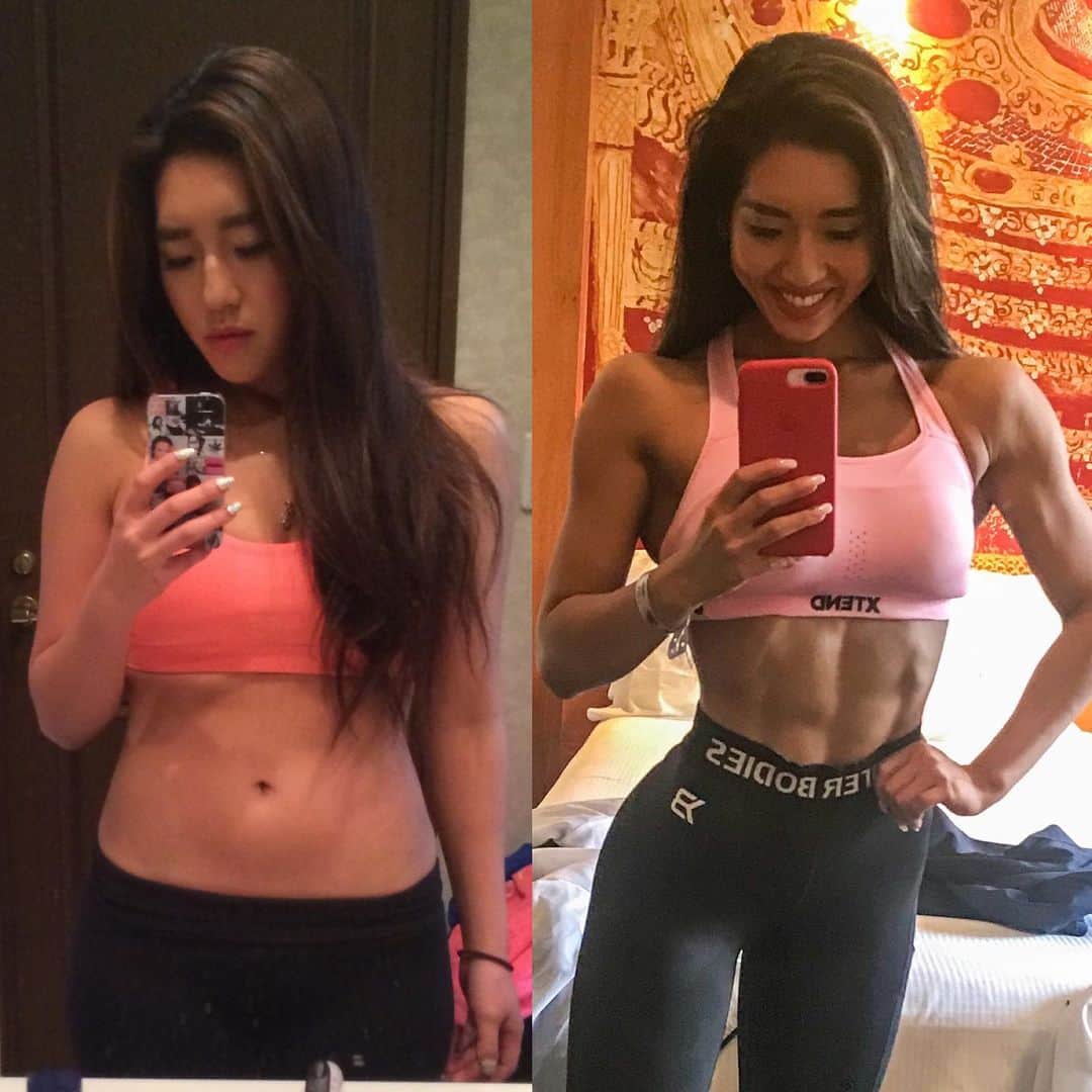 のインスタグラム：「2014 vs 2019 ﻿ ﻿ トレーニング始めた頃は自分のなりたい理想の身体が今の身体だったわけじゃなくて、もっと細くてほどよい筋肉がついている感じを求めてた✨﻿ ﻿ でも、トレーニングをやるにつれて新しい目標ができて、どんどん自分の価値観が変わっていったな🥰﻿ ﻿ ﻿ 最初はどんな風でもいいから自分なりの小さな目標を決めて、その目標に向かって継続して小さな努力を積み重ねるだけで自信につながってもっともっと素敵な自分になれると思う☺️﻿ ﻿ 筋トレしてる人が大会に出てるから偉いわけじゃない！﻿ 目標にしてることに一生懸命にコツコツとやり続けることが、素晴らしいですよね😍😍﻿ ﻿ ﻿ ﻿ #training#workout#fitness#fitnessbikini#bcaa#xtend#fitnessmotivation#personaltrainer#fitgirl#entrenamiento#gimnacio##SCIVATION#CELLUCOR#FITJOY#rakutensupla#nutrabolt#beforeafter#transformation#筋トレ女子#パーソナルトレーナー」