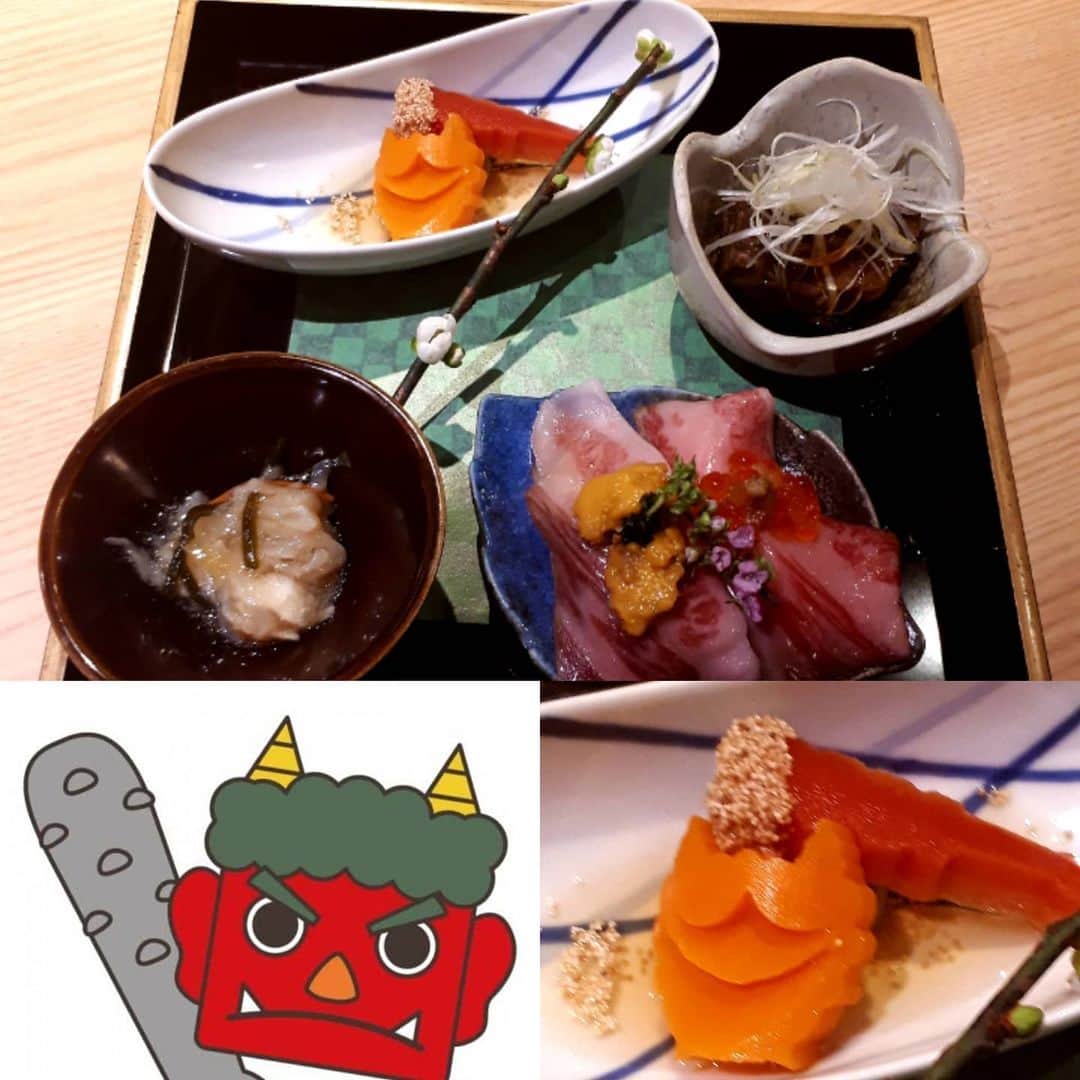 肉割烹吟北新地店さんのインスタグラム写真 - (肉割烹吟北新地店Instagram)「早いものでもう1月も終わりますね 来月2月の節分にちなみ前菜の人参は 鬼に金棒😈😈😈 #肉割烹吟 #尾崎牛 #宮崎 #北新地 #大阪 #梅田  #肉 #割烹 #和牛 #ディナー #料理 #ワイン #サプライズ #デート #接待 #顔合わせ #コース #記念日 #誕生日 #ステーキ #節分 #女将#鬼 #すき焼き #しゃぶしゃぶ」1月31日 13時05分 - gin.kitashinchi
