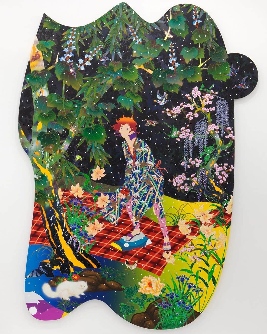 松山智一のインスタグラム：「Collection of my works from later 2019 in Shanghai, Solo presentation at West Bund Design & Art fair with @kotaro_nukaga gallery」