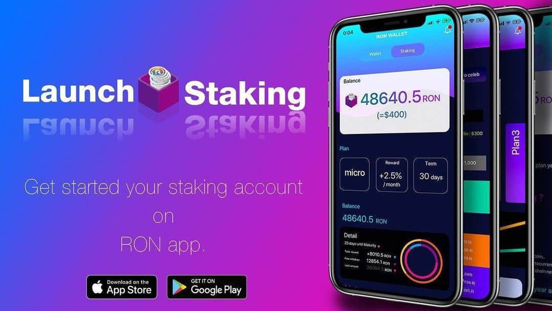 久積篤史のインスタグラム：「Stalking feature implemented (Android in advance)﻿ ﻿ Stalking feature implemented (Android in advance)﻿ ﻿ We are pleased to inform you that the first phase of the swap distribution will begin.﻿ ﻿ ﻿ ◇What is Stalking?﻿ ﻿ Support for block chain networks while retaining assets in the encrypted asset wallet.﻿ ﻿ You mean you get paid by locking the cryptographic currency﻿ ﻿ The concept of stalking is closely related to a consensus algorithm called Proof of Stake (PoS) and performs staking on many block chains.﻿ ﻿ ◇Ron Stalking﻿ ﻿ This service is available to customers who have RON.﻿ ﻿ It’s a system in which you give money according to the amount of money you have, and then you use a part of your deposited assets to give money to a part of your Ron Wallet.﻿ ﻿ For customers who have Ron coins on the Ron Wallet, We’re going to give them a reward depending on how much they have.﻿ ﻿ Participants will receive a 0.3% commission discount from the Ron received as a reward and be granted according to the amount of Ron stake.﻿ ﻿ This time it will be implemented on Android devices starting on the 31st, but iOS devices will also be processed later, so please wait for the official announcement.﻿ ﻿ ﻿ ◇target person﻿ ﻿ Plan “NANO” Market Value 100 USD or greater﻿ ﻿ Plan “MICRO” Market value 1,000 USD or greater﻿ ﻿ Plan “M-CELEB” Market Value 3,000 USD or greater﻿ ﻿ Plan INVESTAR Market Value ASK (customized)﻿ ﻿ Those who hold the above RON coin in the staking account in the same wallet.﻿ ﻿ The “Investor Plan” is a tailor-made plan for certain investors.﻿ ﻿ ﻿ ◇Reward﻿ ﻿ on Wednesday (UTC time)﻿ ﻿ Nanoplan 5.1%（annual interest rate）﻿ ﻿ Microplan 11.9%（annual interest rate）﻿ ﻿ M Celebrity Plan 24.7%（annual interest rate）﻿ ﻿ Investor Plan Order Made﻿ ﻿ The above reward will only be granted weekly to the Staking account for the amount you have in stock.﻿ ﻿ Read this article for more information.﻿ ﻿ #RON #PATRON #crypto #Near50000downloads #influencer @hisatsumi」