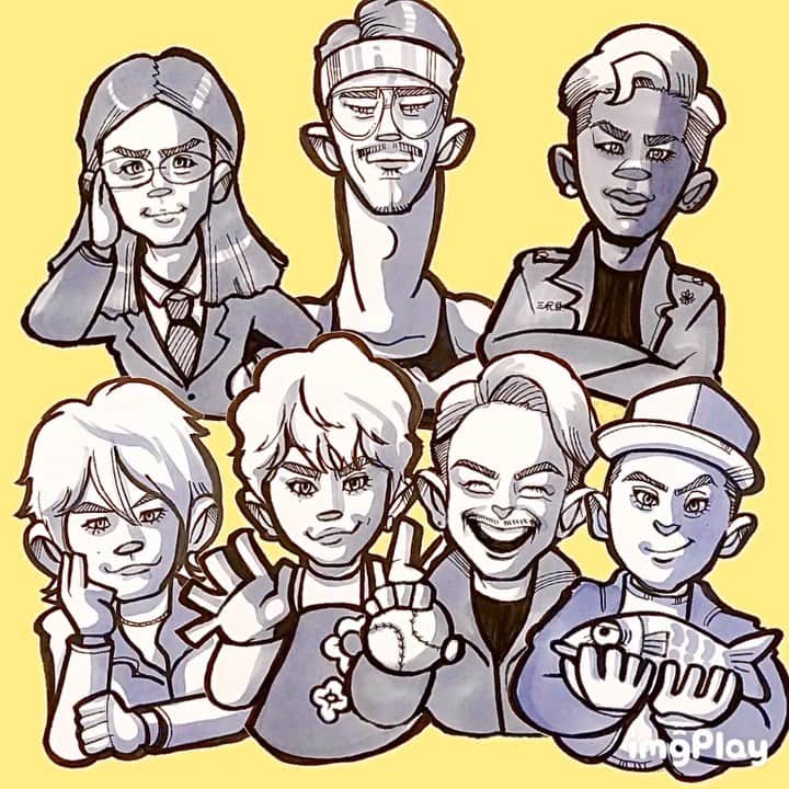 似顔絵★𝗚𝗢𝗥𝗜𝗞𝗜𝗡𝗚のインスタグラム：「. .  #gorikingのキャラ風シリーズ . ちょっと、 キャラクターっぽく 描いてみたけどいつもとあんまり変わらないかな❓www . . .  簡単に、でも似せて描くって難しい💦w😭 . 似てない人ちらほらいますが、 許してね❣️w . . . ラタタのMV見つけて あまりの可愛さと面白さに描いちゃったww❤️ . . . ❌❌現在は、予約受付終了してます❌❌ 。 . . .  2019年度ご予約のお客✨ 現在148番までの方案内中です🌟✨💕 メールの確認宜しくお願い致します🙇‍♀️🌟✨ . 一巡したら後回し組へご連絡して参ります⭐️✨ . .  次回の予約応募は、 だいたいですが今年の3月くらいです😭😭😭🌟✨あくまでも予定です。 . . . オーダー再開の際には 人数制限あるため必ず予約ができるわけではございません。 そのことも踏まえた上で 次回ご検討いただけると嬉しいです(^^) . . また、結婚式の使用を考えてくださる方も多いです✨  前々からお伝えしていますが、 基本的に予約順に対応しているため、 近々の納期を希望される方は、 対応できないこともあるので、 あらかじめご了承ください💦 . . . . . ※今回予約が取れた方へ※ . .  写真がまだ用意できてない、入金が遅れそうなど、状況により、順番が前後することもございます‼️ あらかじめご了承ください。 。 . . . また、芸能人、キャラクターのオーダー、パロディ風オーダーはお断りしています。  芸能人については、ご本人様に直接プレゼントなどはOKです。 . . . . . . 💰料金表は過去投稿記事みてね❤💰 . . . . . ➡️ハッシュタグ⇨ goriking117料金表2019⬅️ . . ✨✨✨✨✨✨✨✨✨✨✨✨✨✨✨✨ @by.goriking のアカウントでは、 過去書かせて頂いたお客様方からの、 似顔絵のその後のお写真をいただき、 投稿しております^ - ^❤️❤️ 玄関に飾ってある似顔絵、 渡した瞬間のお写真、 ご本人とのお写真などなど💕  いろんな場面でのお写真お待ちしております^ - ^✨⭐️ . . .  #似顔絵#artwork#art#art#キャラクター風#pencildrawing#drawing#sandaimejsoulbrothers#Japan#キャラクター#三代目ファンと繋がりたい#ldhファンさんと繋がりたい#3代目jsoulbrothers#3jsb#gorikingの似顔絵屋さん #ラタタダンス#RATATA#ラタタ#登坂広臣#岩田剛典#今市隆二#山下健二郎#ELLY #naoki#NAOTO #comicart#anime#animeart#comicartist#animejapan . . . .  @j.s.b._official  @takanori_iwata_official @naokikobayashi_works @elly24soul @3jsb_kenjiro_official @exile_naoto_ @jsbryuji_official  @3jsb_hiroomi_tosaka」