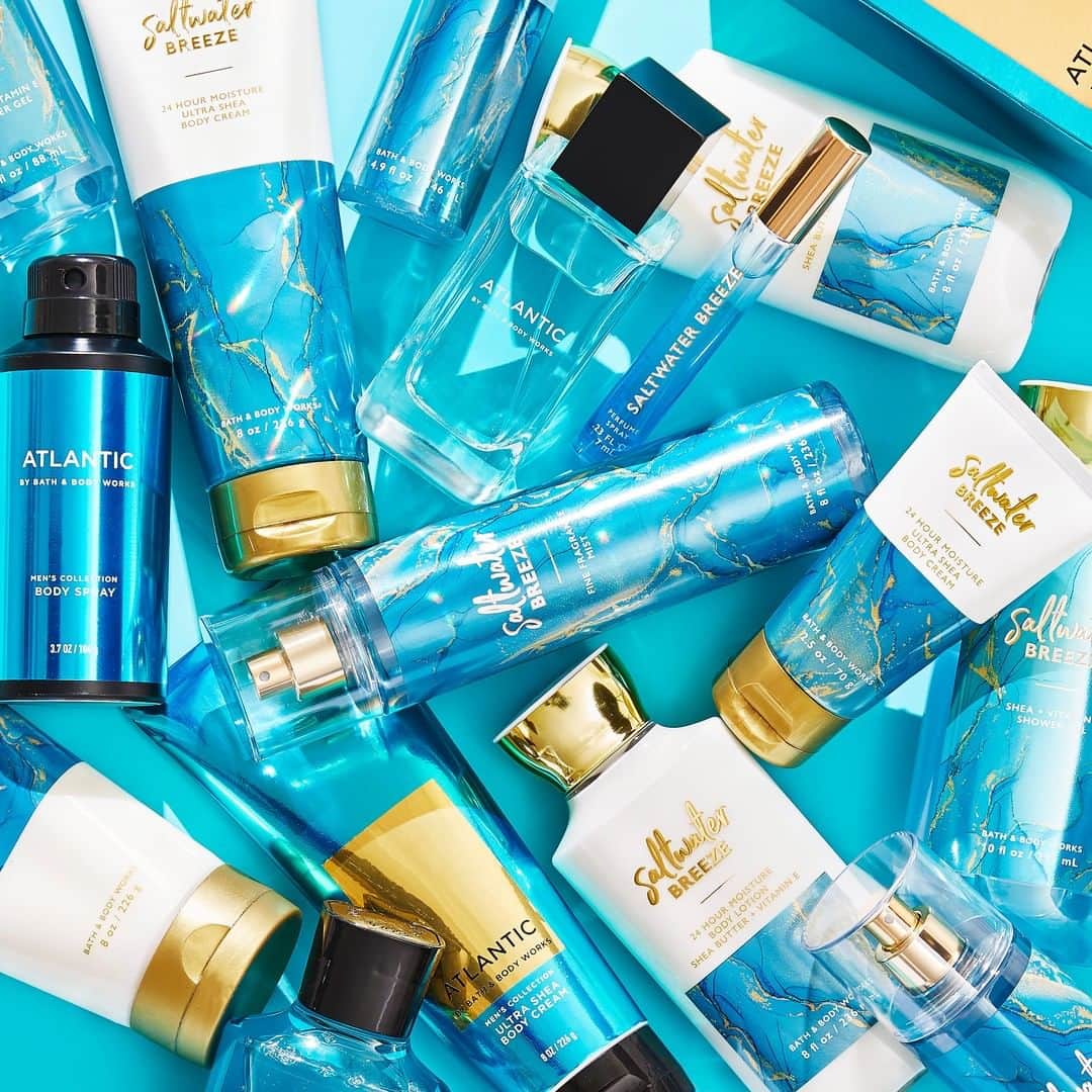 Bath & Body Worksさんのインスタグラム写真 - (Bath & Body WorksInstagram)「Say buh-bye 👋 to winter blues with our NEWEST fragrances: Saltwater Breeze & Men’s Atlantic 🌊😍Drop your most used blue emoji in the comments 👇」1月28日 0時11分 - bathandbodyworks