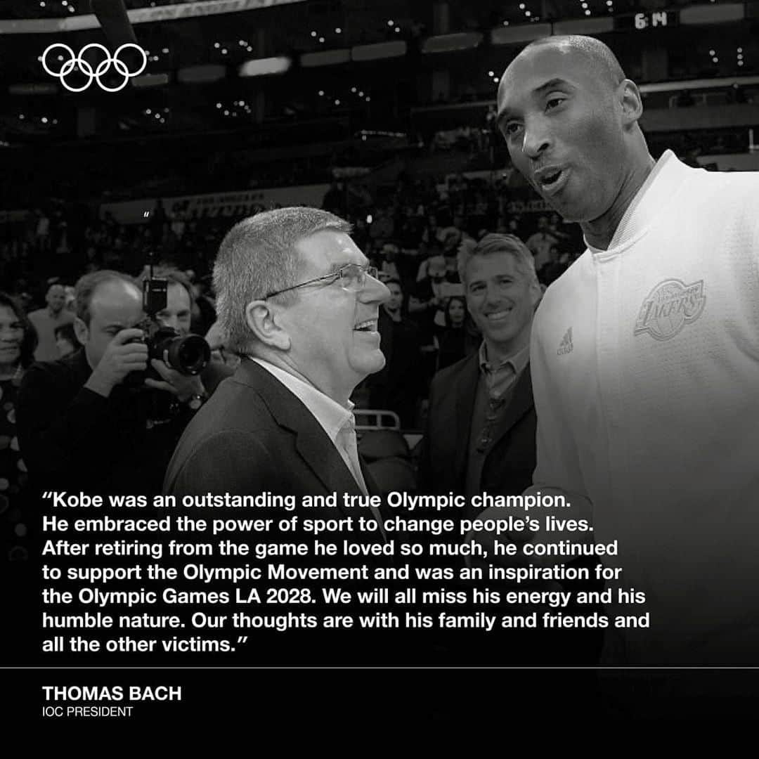 オリンピックチャンネルさんのインスタグラム写真 - (オリンピックチャンネルInstagram)「#Repost // @olympics “Kobe was an outstanding and true Olympic champion. He embraced the power of sport to change people’s lives.“ Thomas Bach - IOC President #KobeBryant」1月27日 23時38分 - olympicchannel_x