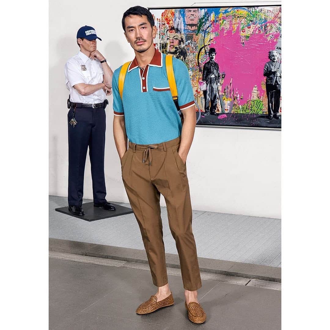 のインスタグラム：「#Repost @dolcegabbana_man ・・・ Matching pants and polo shirt are the epitome of contemporary elegance. #DGMen #DGFamily」